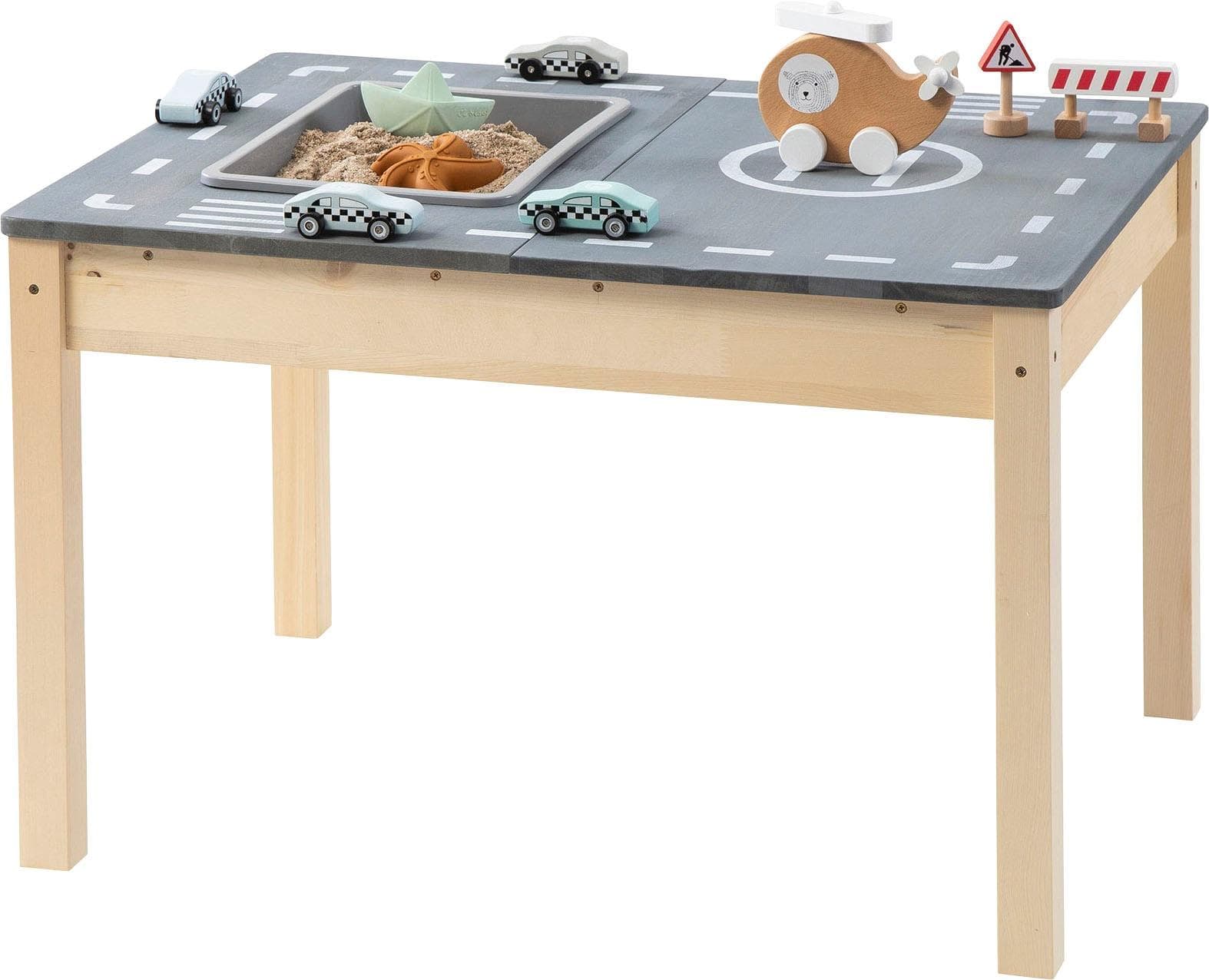 MUDDY BUDDY® Spieltisch Race Runner Outdoor Beige Holz