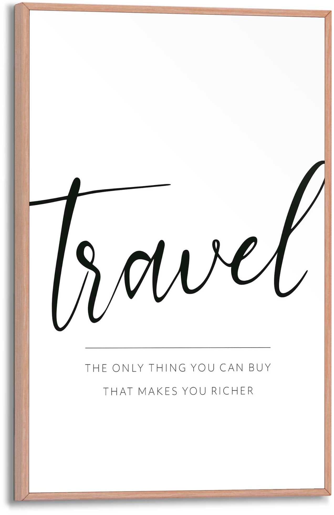 REINDERS Poster Reisen Schwarz Weiß MDF Wanddekoration