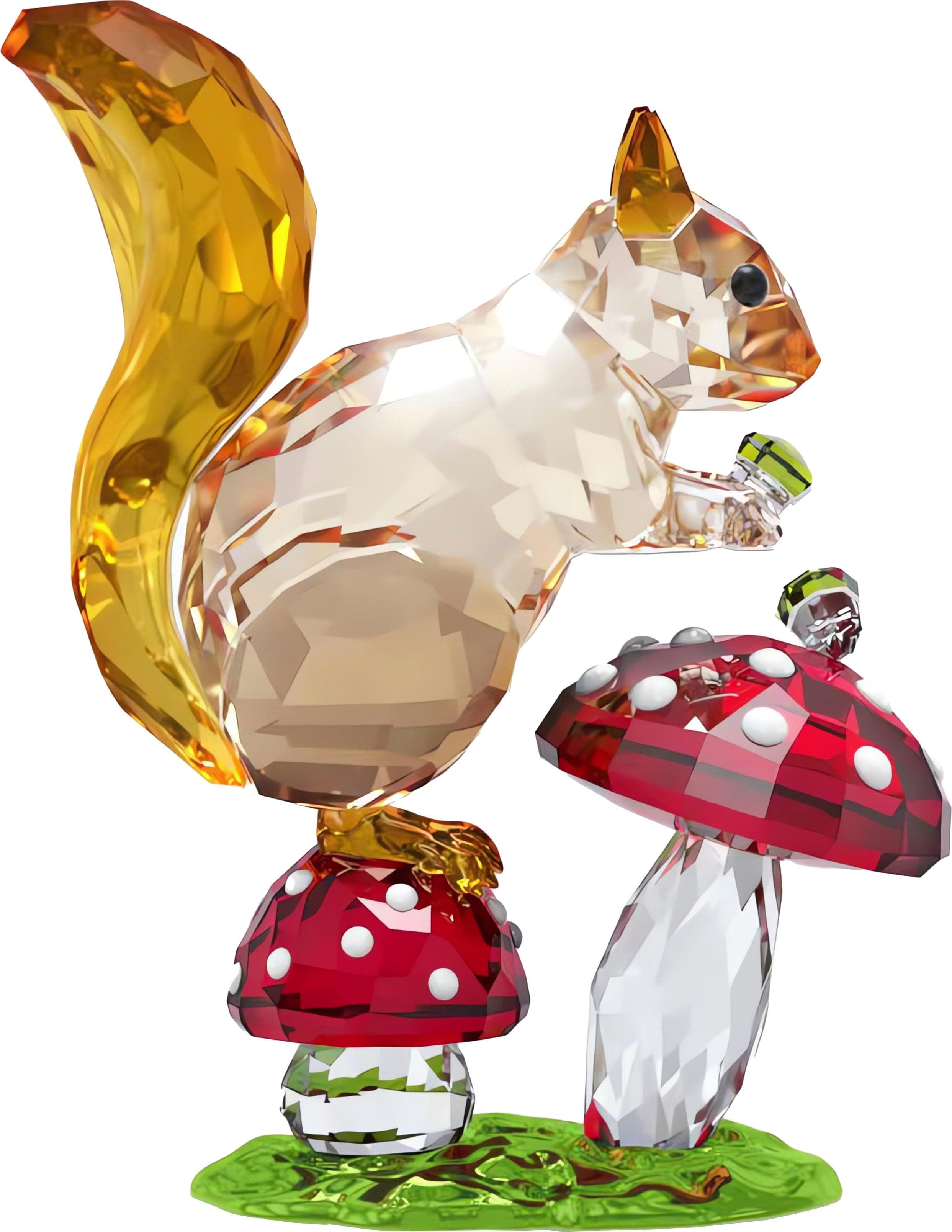 Swarovski Tierfigur Deko Kristallfigur Sammelfigur Idyllia Eichhörnchen und Pilze