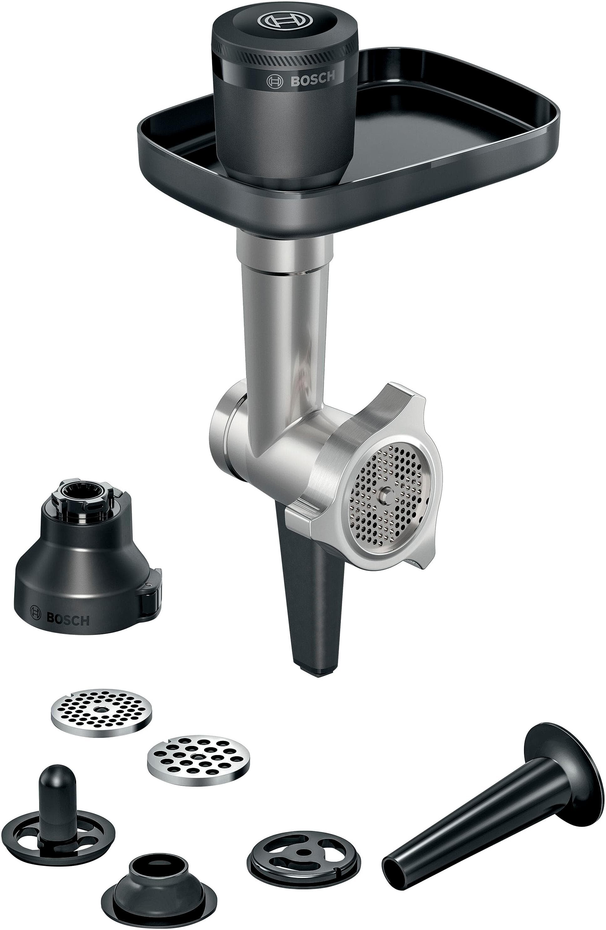 Fleischwolfaufsatz aus Edelstahl, Schwarz