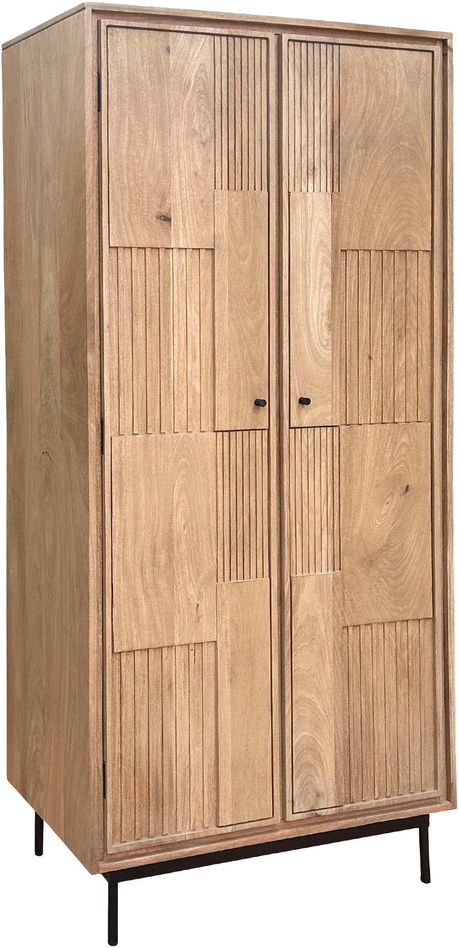 Garderobenschrank Massivholz Flurschrank mit variabler Kleiderstange Sit