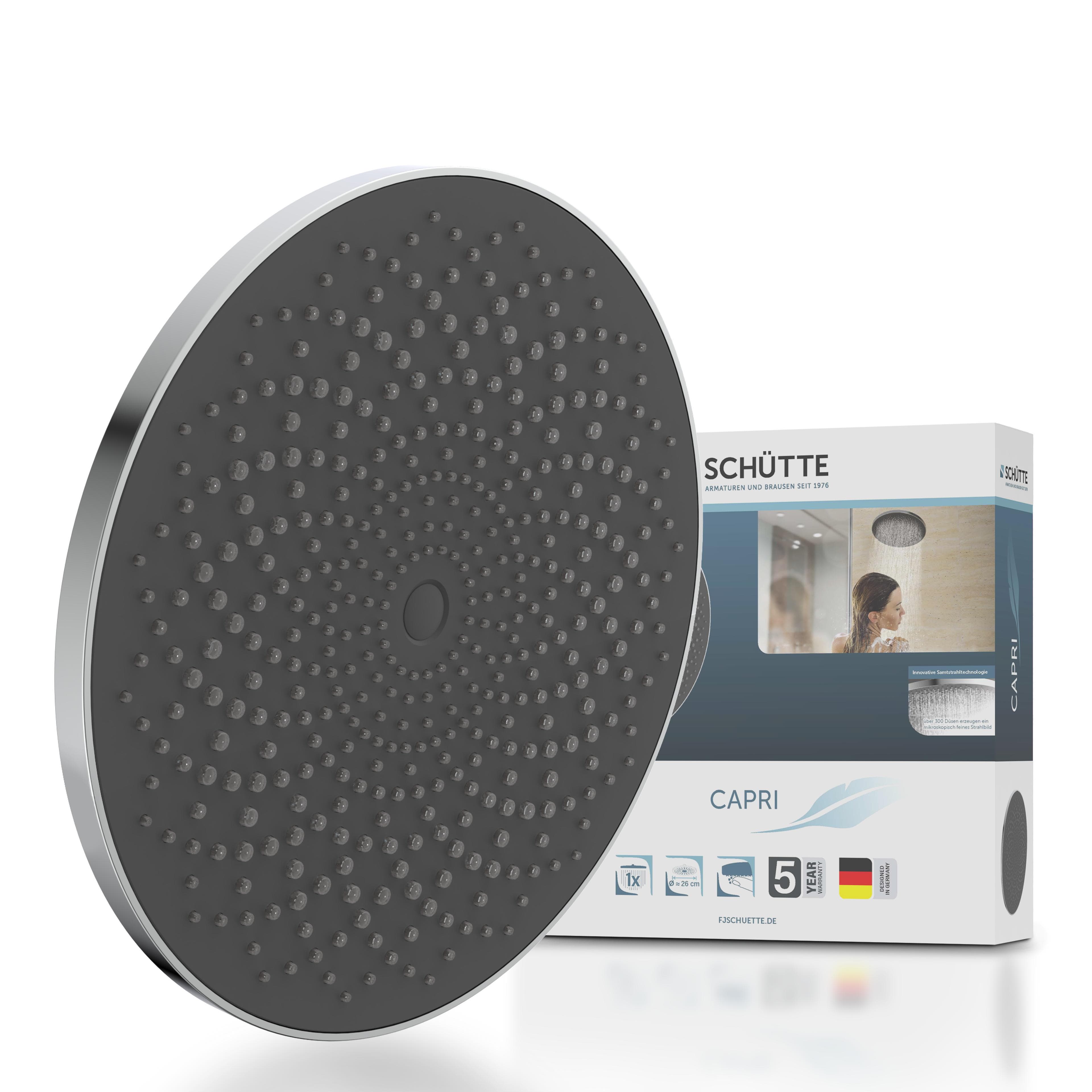 Kopfbrause SCHÜTTE CAPRI Regendusche Chrom Anthrazit