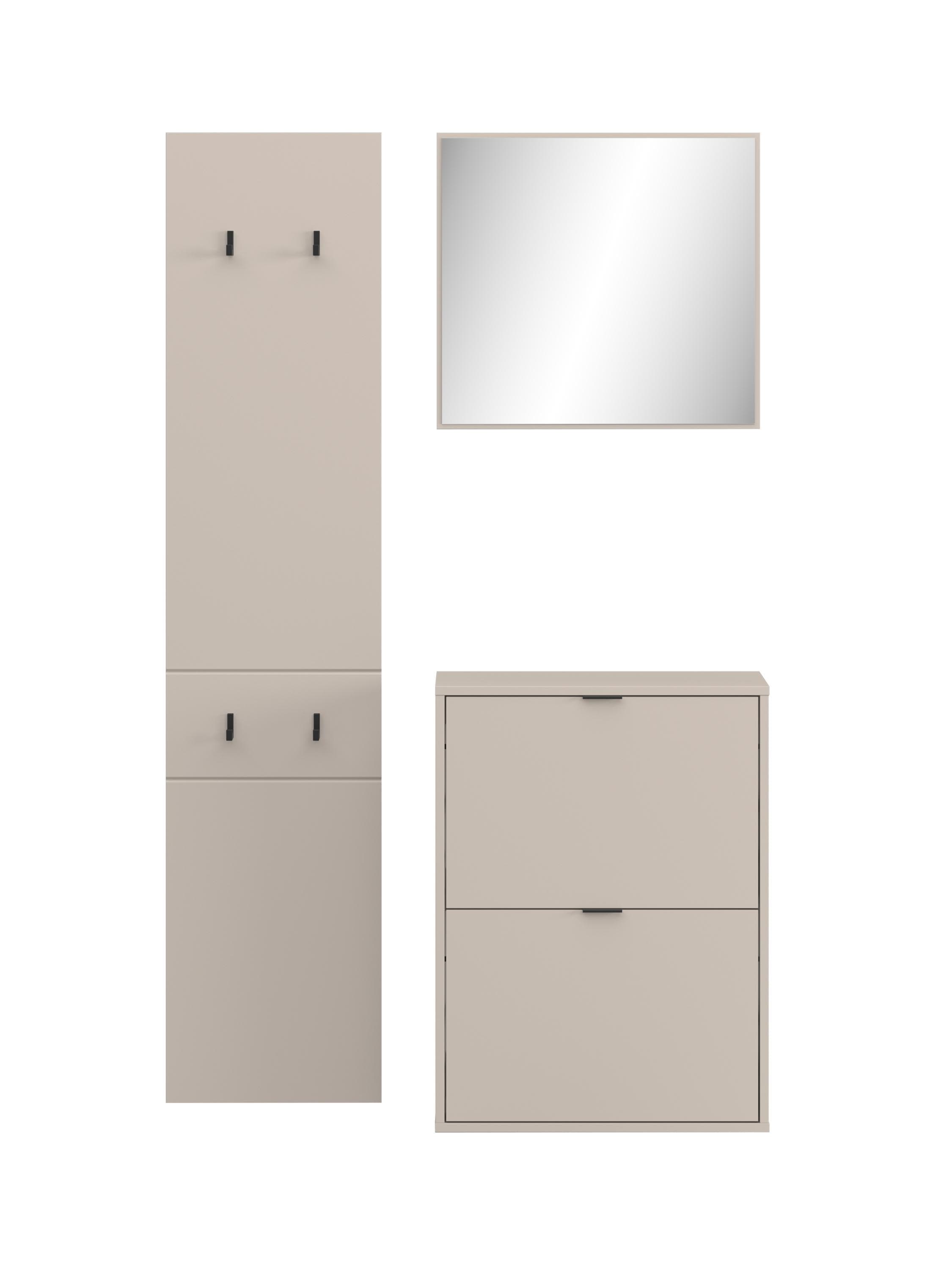 Garderobenset HARPER BEJAR mit Spiegel und Schuhschrank