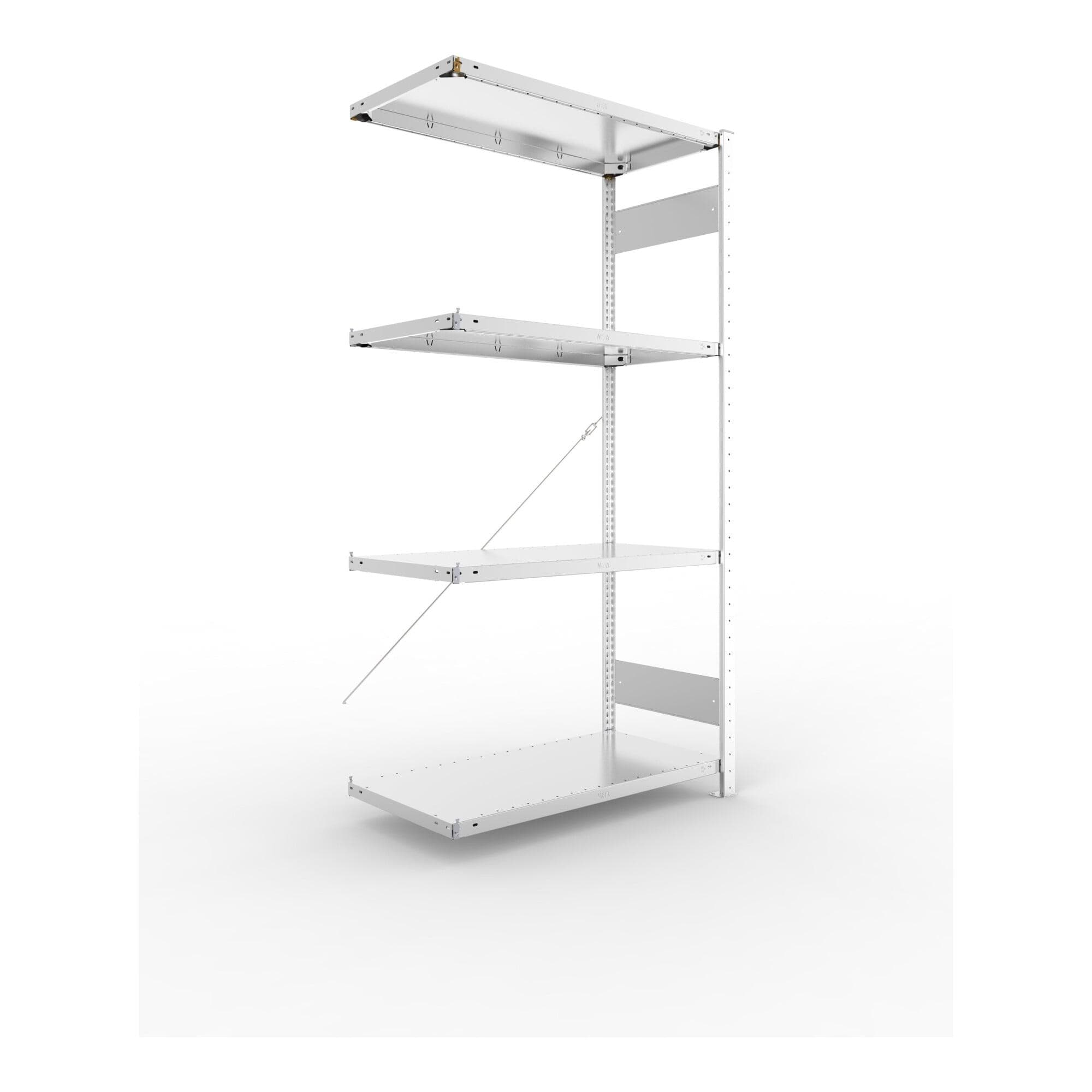 Meta Steckregal Anbau verzinkt 4 Böden 150kg Traglast