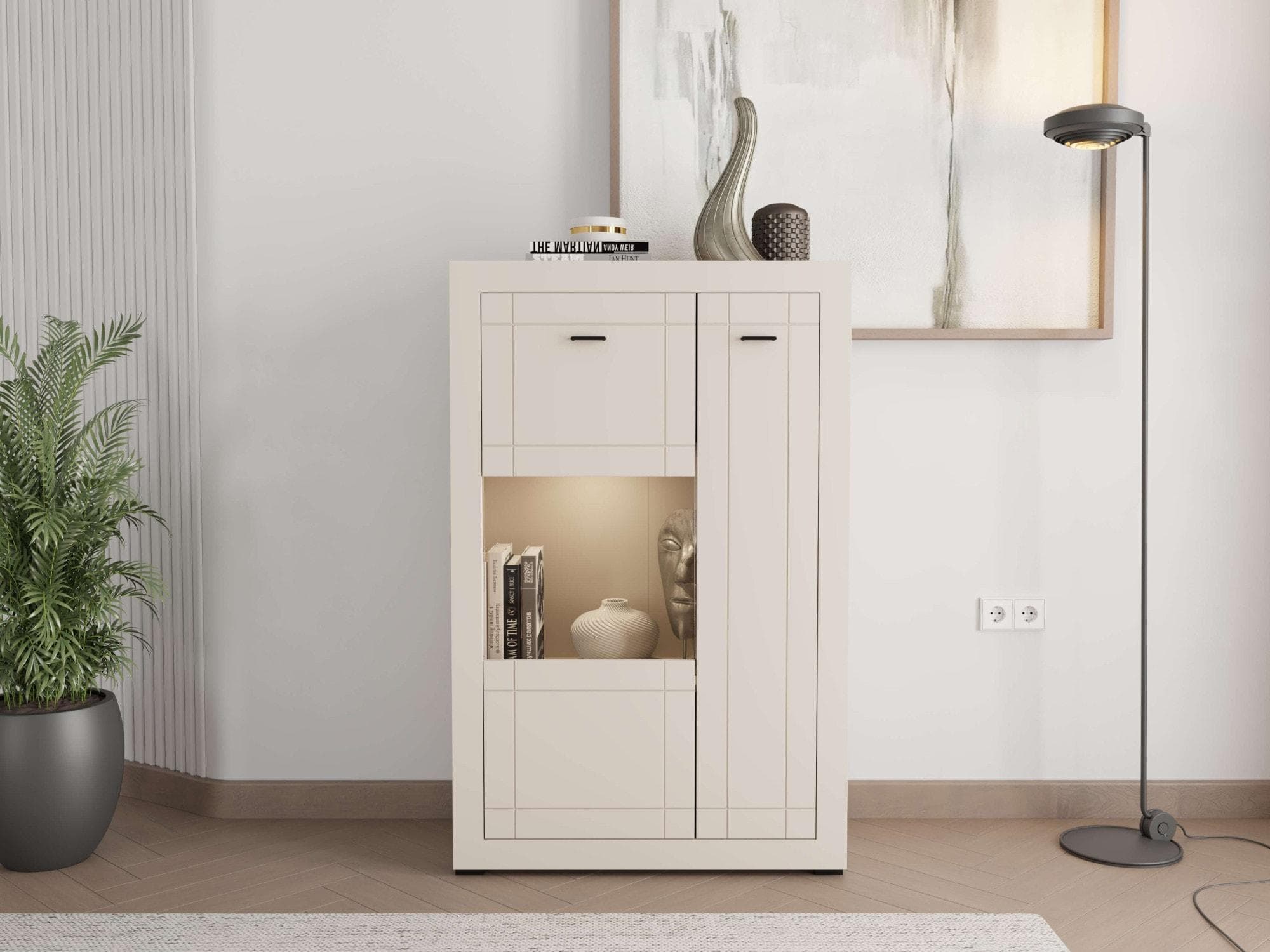 Highboard HOME AFFAIRE Warwick Modernes Highboard mit Vitrine