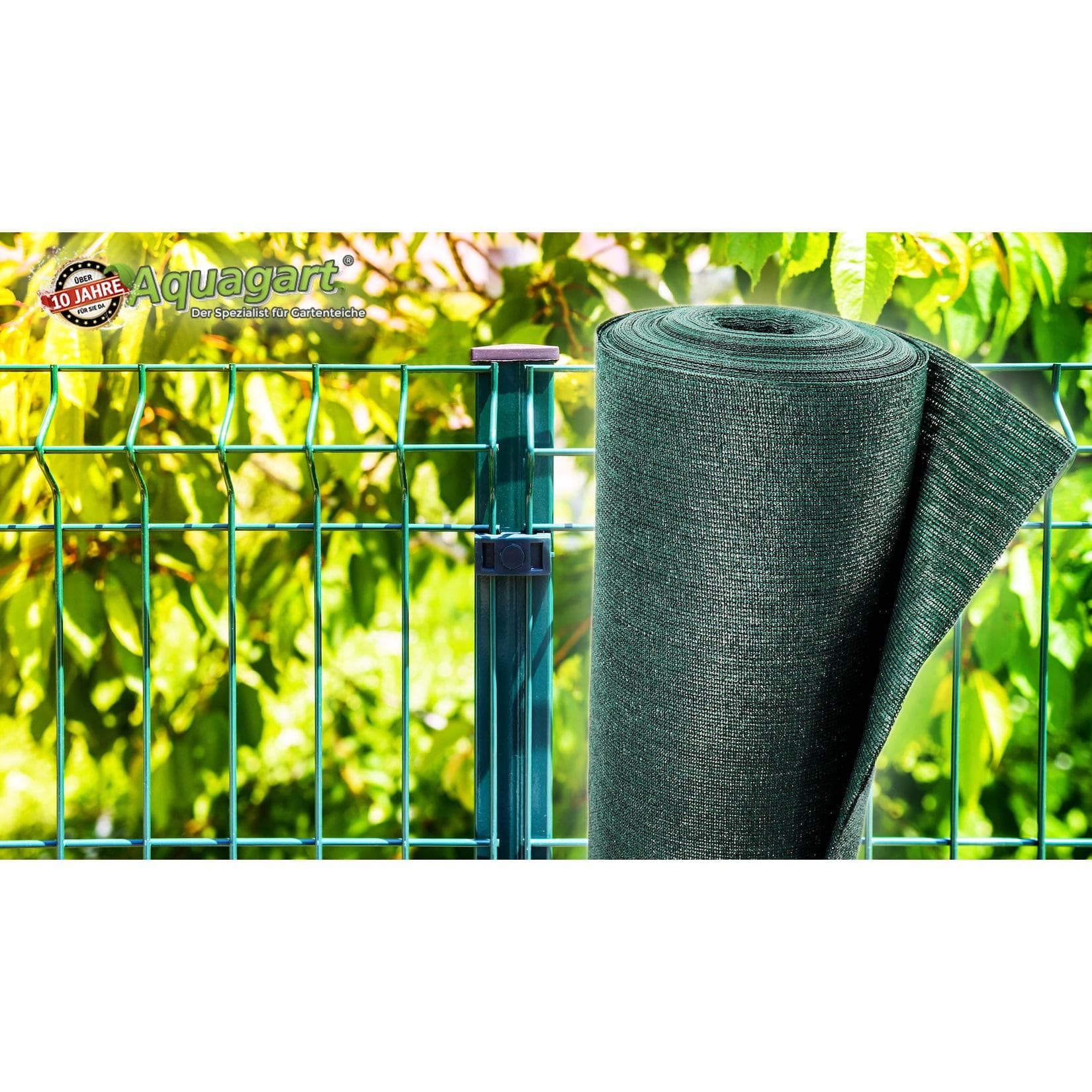 Aquagart Schattiernetz 95m Sichtschutz Zaunblende Windschutz