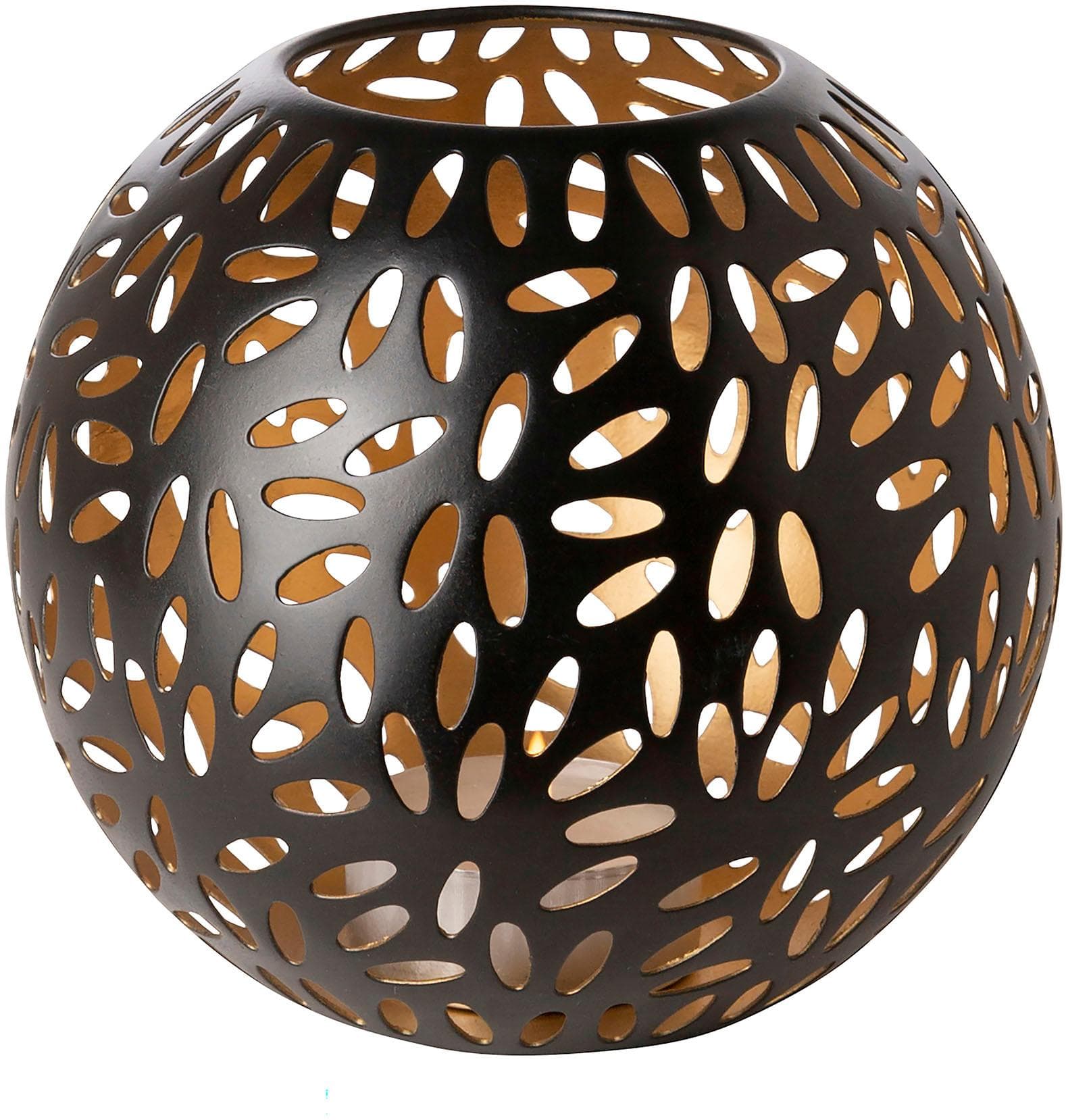 Fink Windlicht Daria - Schwarzer Eisen Kerzenhalter für Innenräume