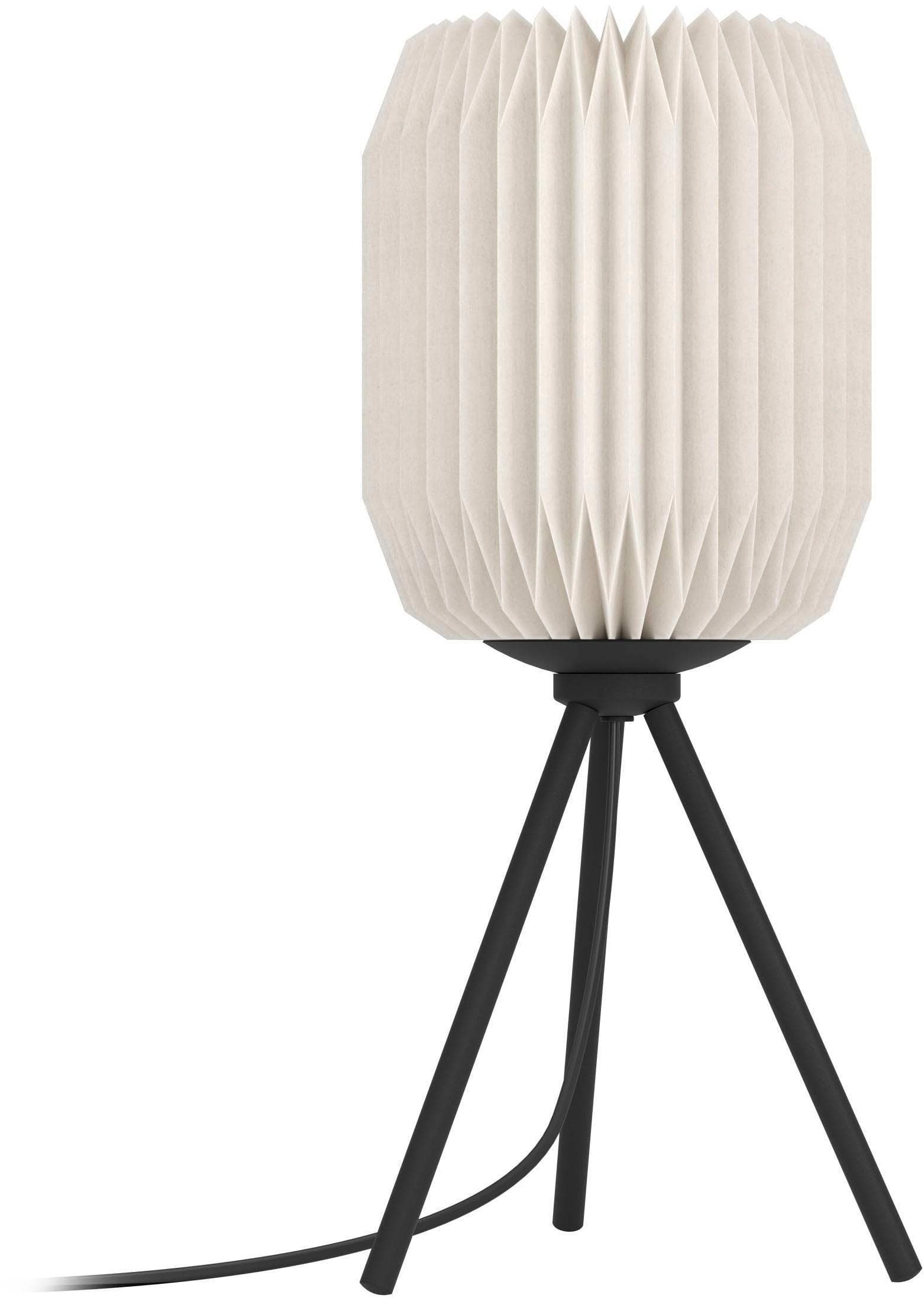 Tischlampe Belgrave, Höhe 44 cm, schwarz/weiß, Metall/Papier