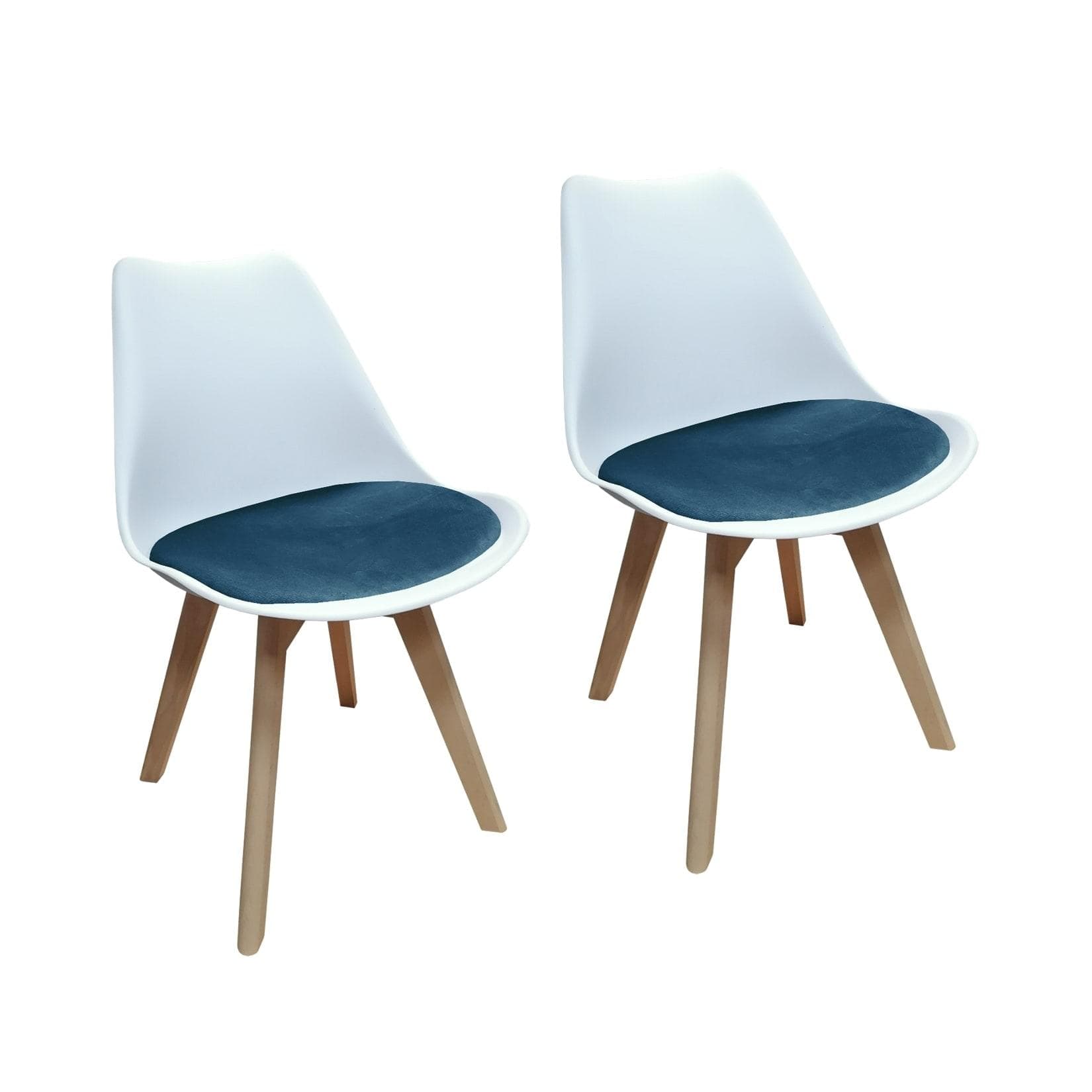 HTI-Living Stuhl Atlanta Weiß Blau Velvet