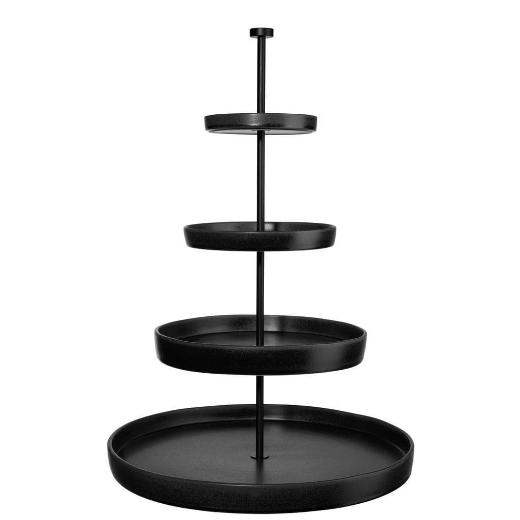 Etagere aus Keramik in Nero, rund