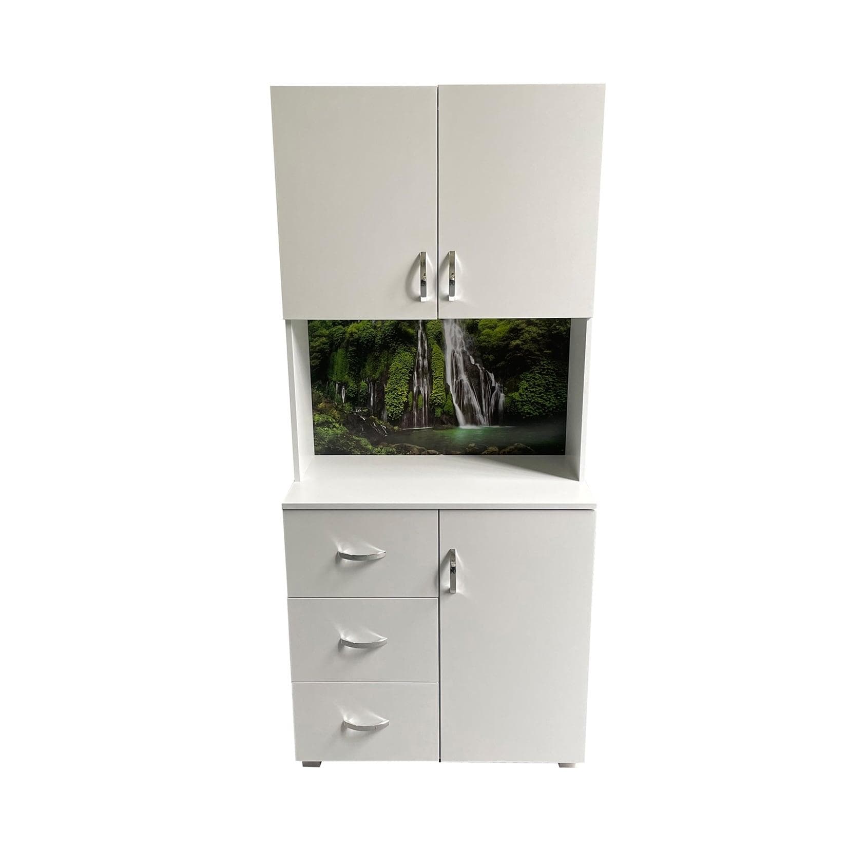 HTI-Living Hochschrank Badschrank Blanca Wellness Motiv Wasserfall