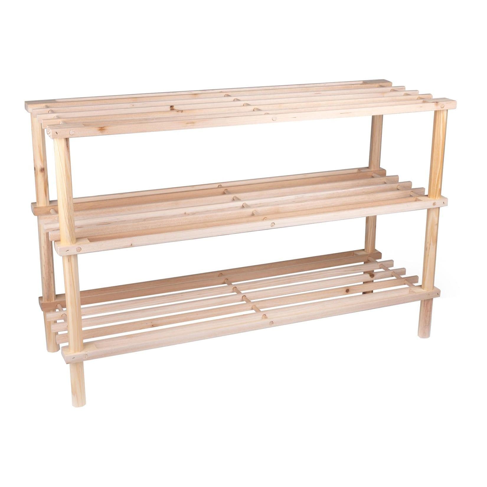 HTI-Living Schuhregal Kiefernholz 3 Ebenen Weiss