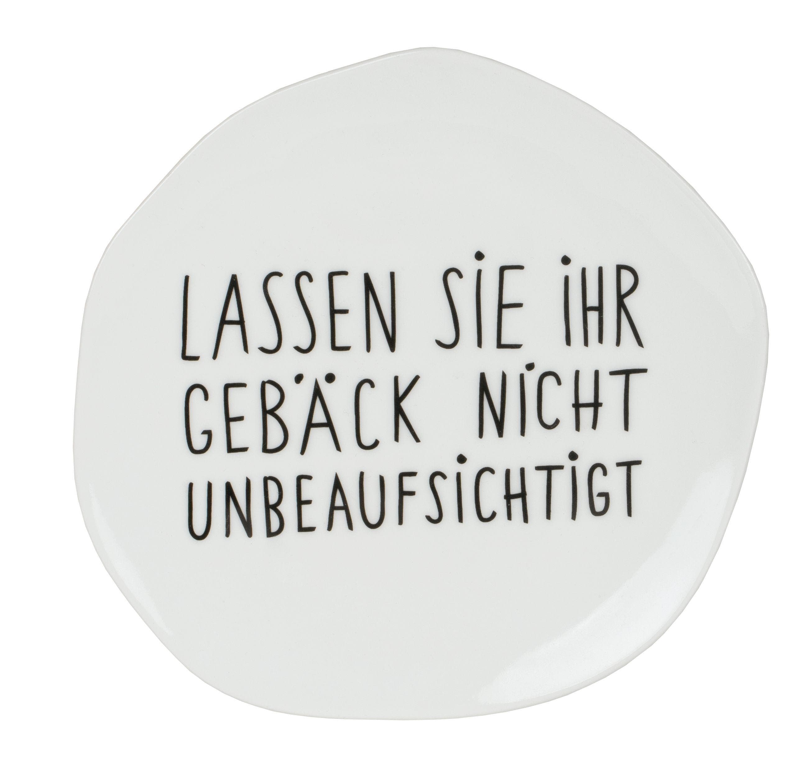 Räder Design Dekoteller Mix & Match Teller "Ihr Gebäck" - Weiß/Schwarz Porzellan