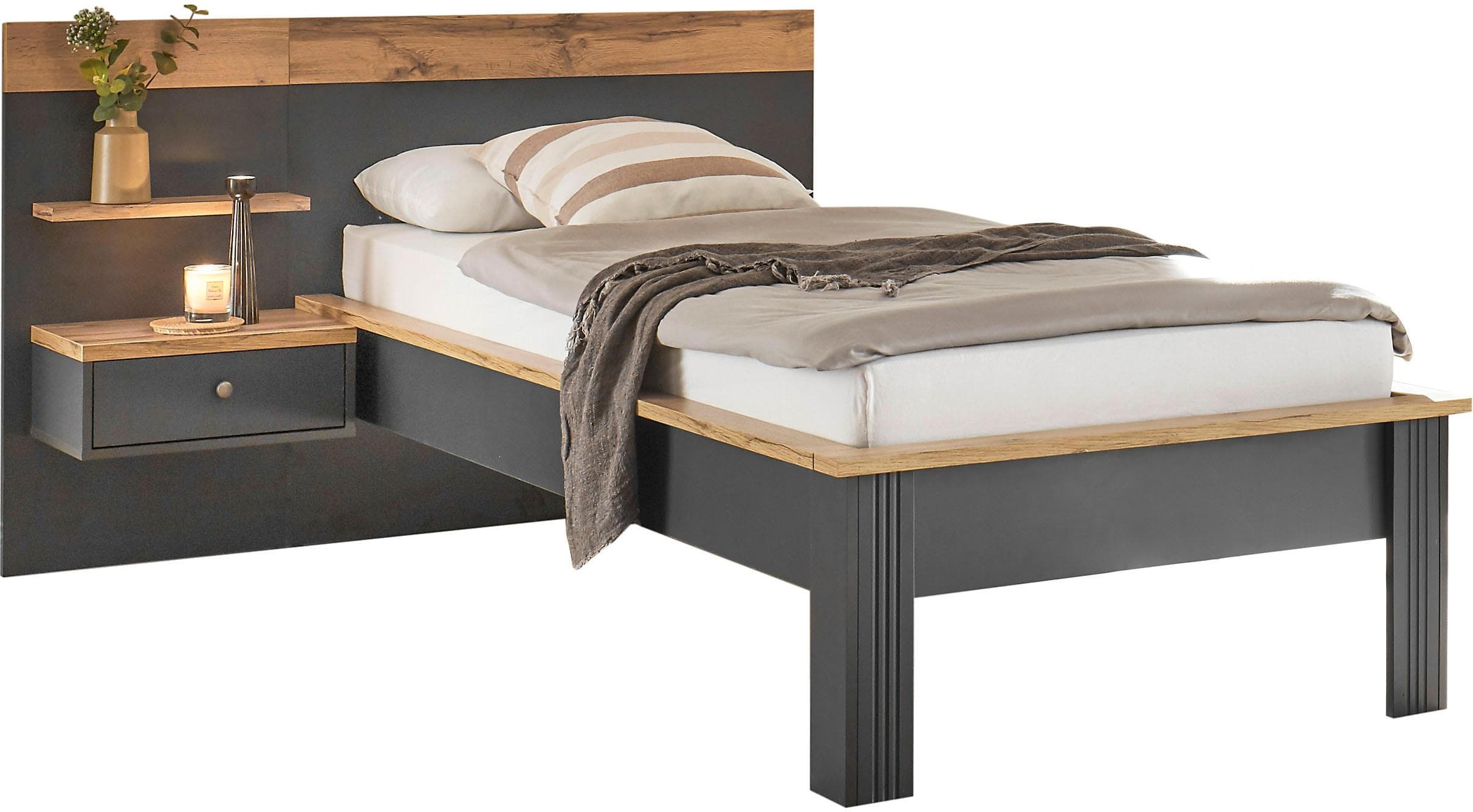 Schlafzimmer-Set OTTO HOME Westminster Grau Bett 90x200 cm