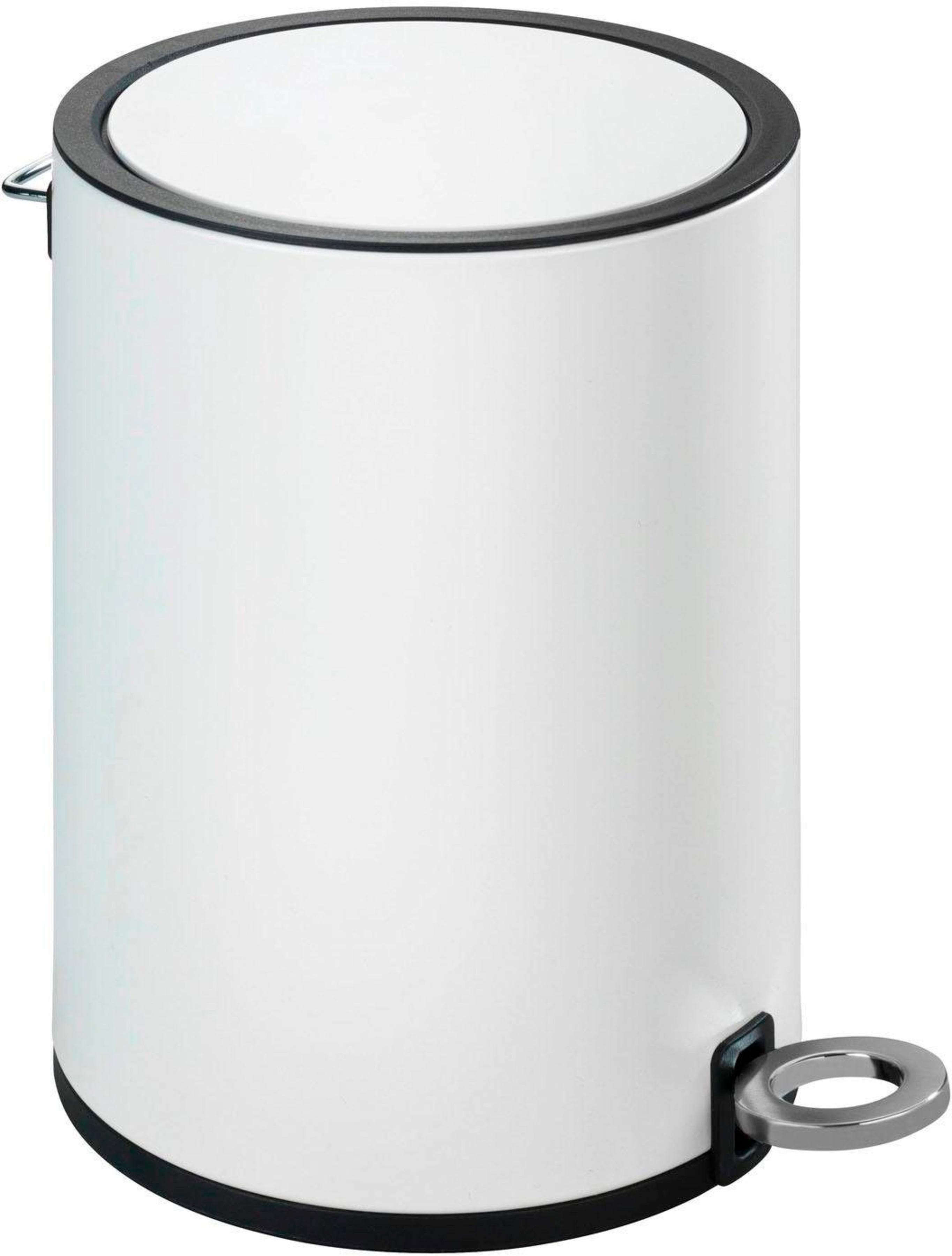 WENKO Monza Kosmetikeimer 3,0 l Weiß Edelstahl