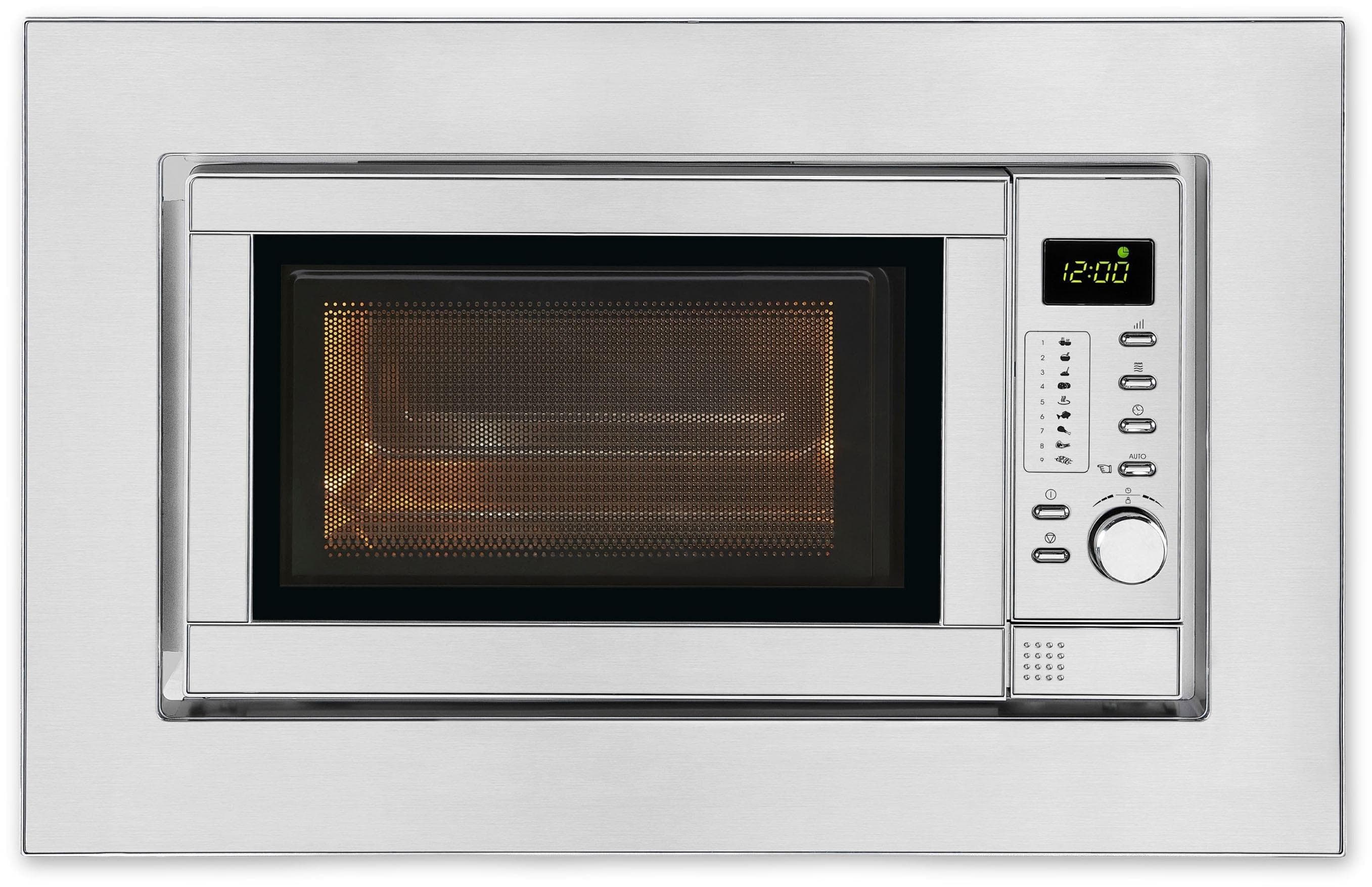 EXQUISIT Einbau-Mikrowelle EMW 19-7 G Edelstahl Grill