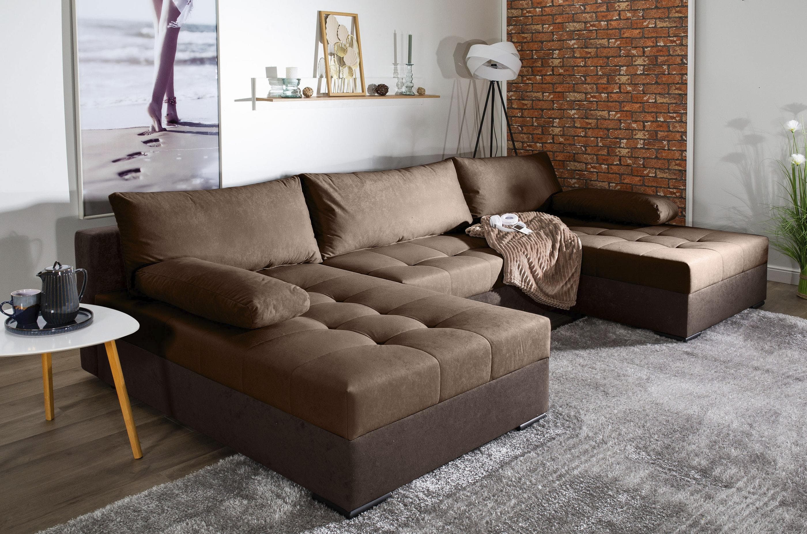 COLLECTION AB Wohnlandschaft Josy Braun, inkl. Bettfunktion