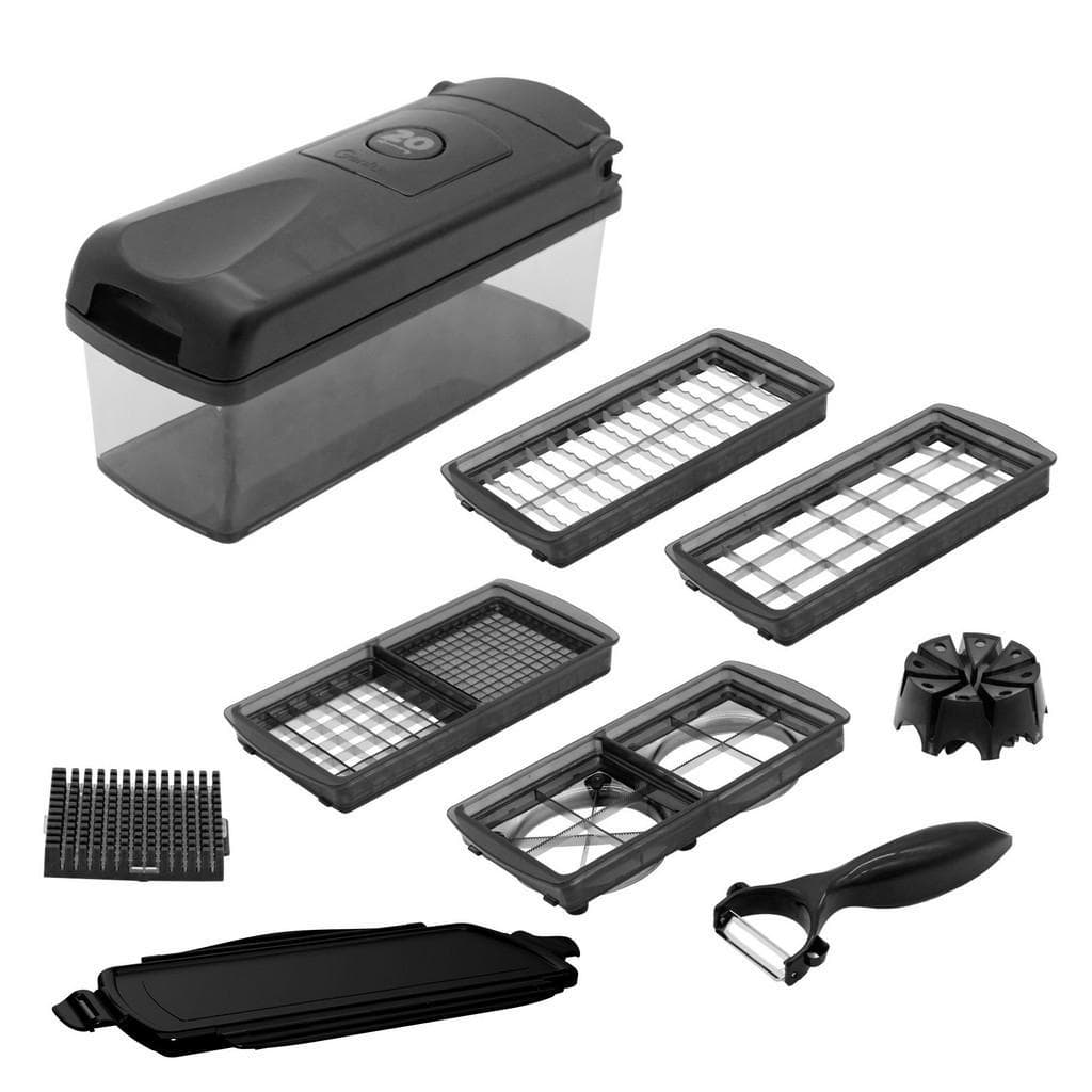 Genius Küchenhelferset Nicer Dicer 11-teilig Schwarz Kunststoff