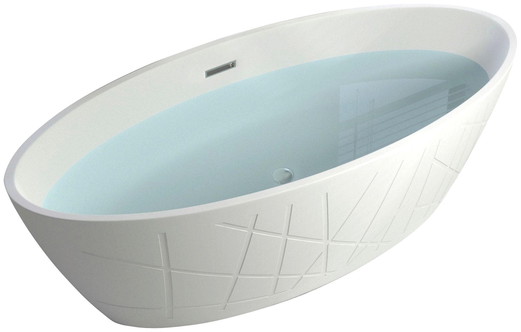 SANOTECHNIK Badewanne Manhatten Weiß Oval Acryl Freistehend
