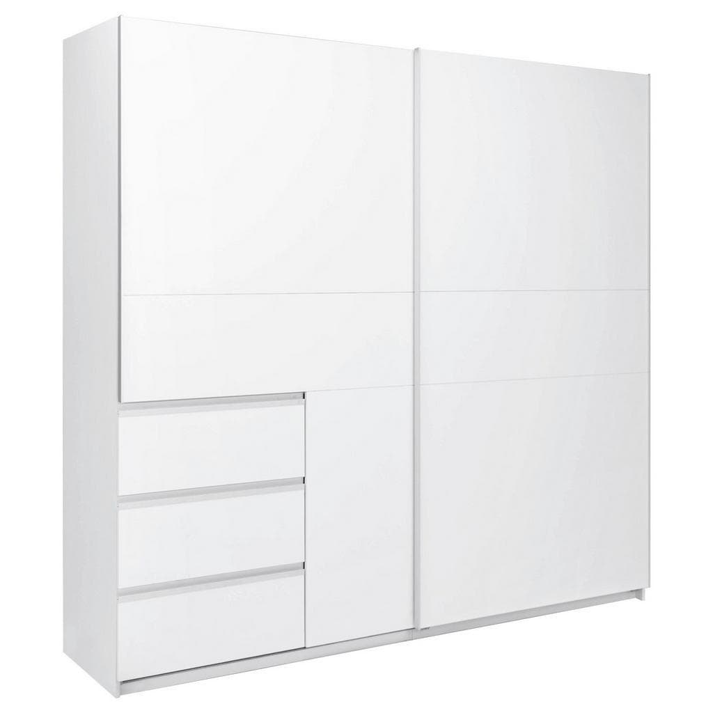 Mid.you Schiebetürenschrank Wilma Weiß Metall