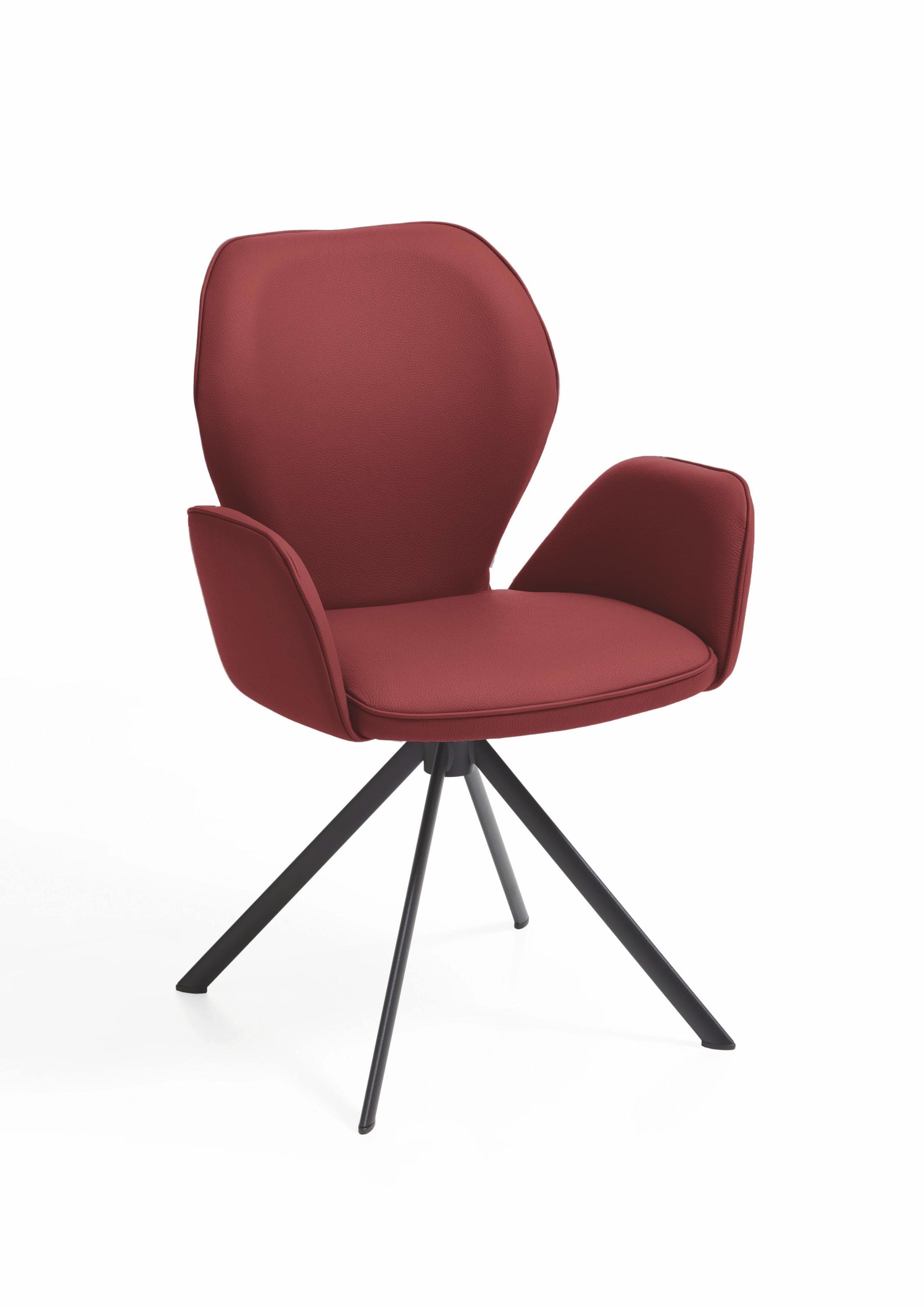 Polsterstuhl COLORADO - Leder, Drehstuhl, Schwarz