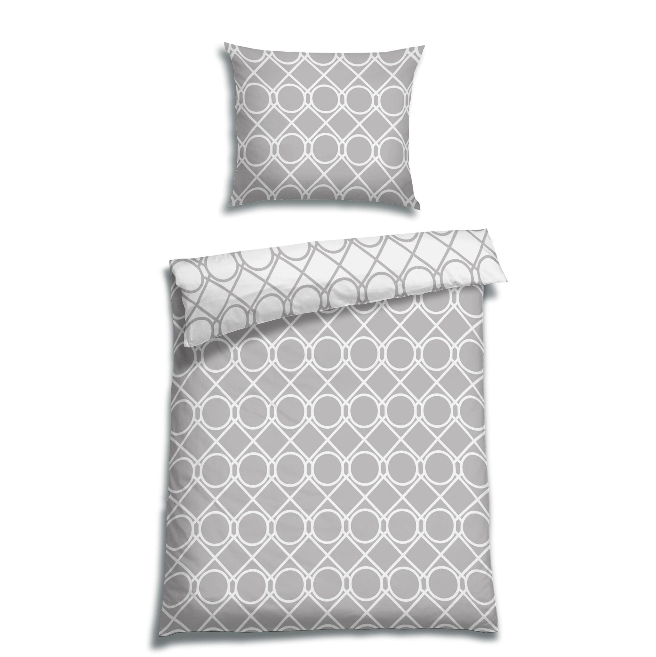 Wendebettwäsche FLORELLA Henno grau 100% Baumwolle