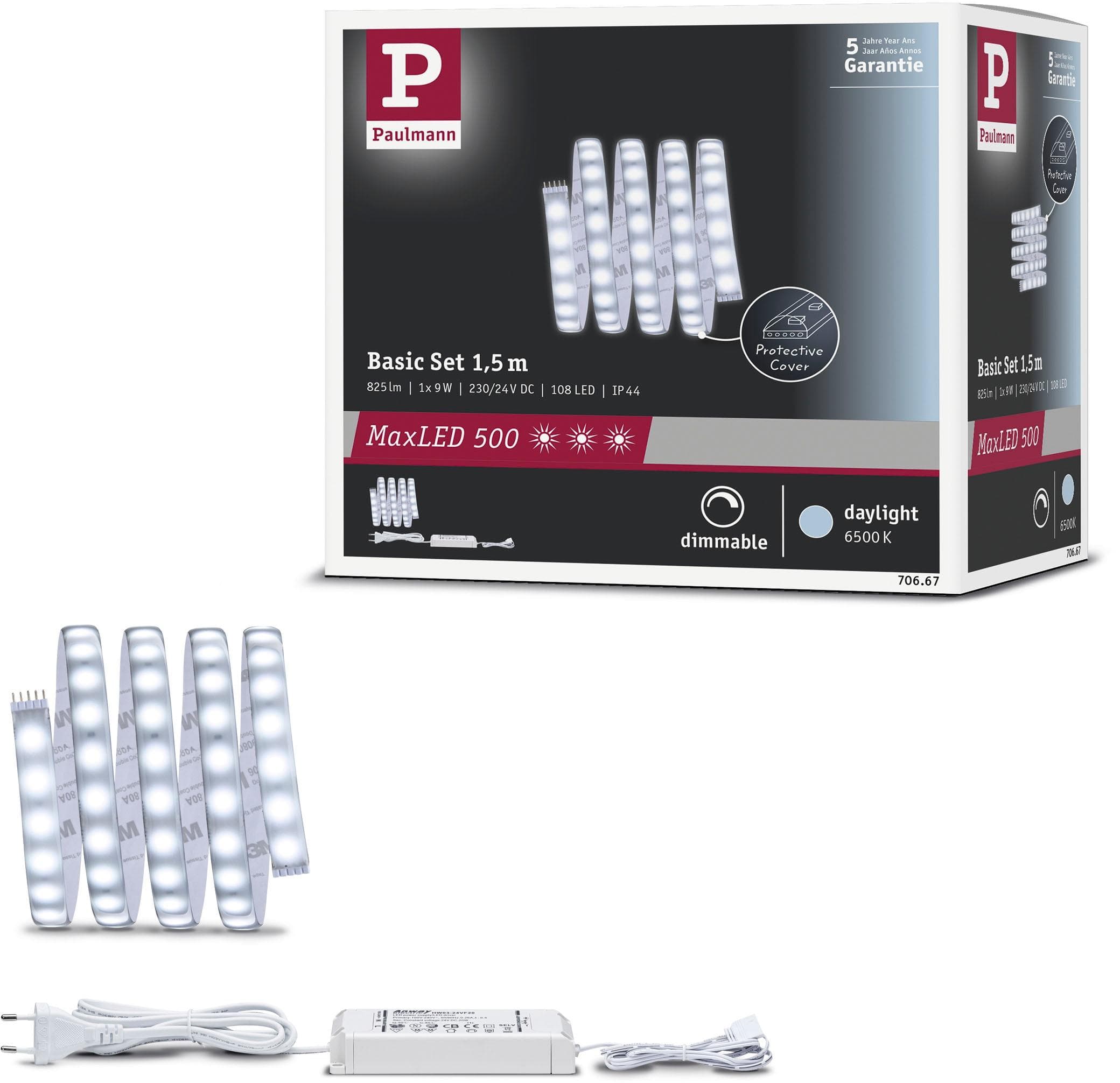 Paulmann MaxLED 500 Basisset IP44 1,5m LED-Strip Silber
