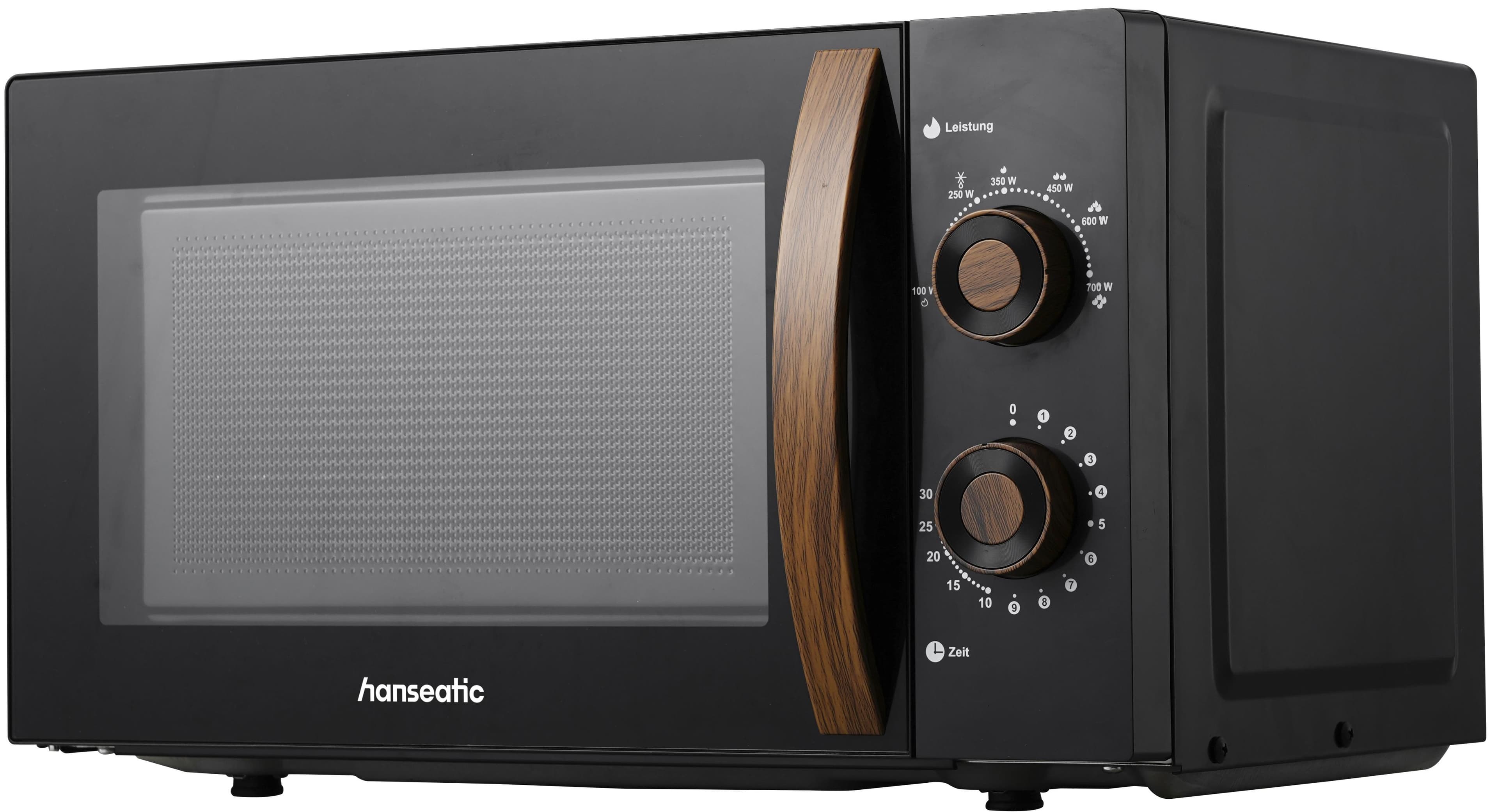 HANSEATIC Mikrowelle 634711 Schwarz Holz 20L 700W