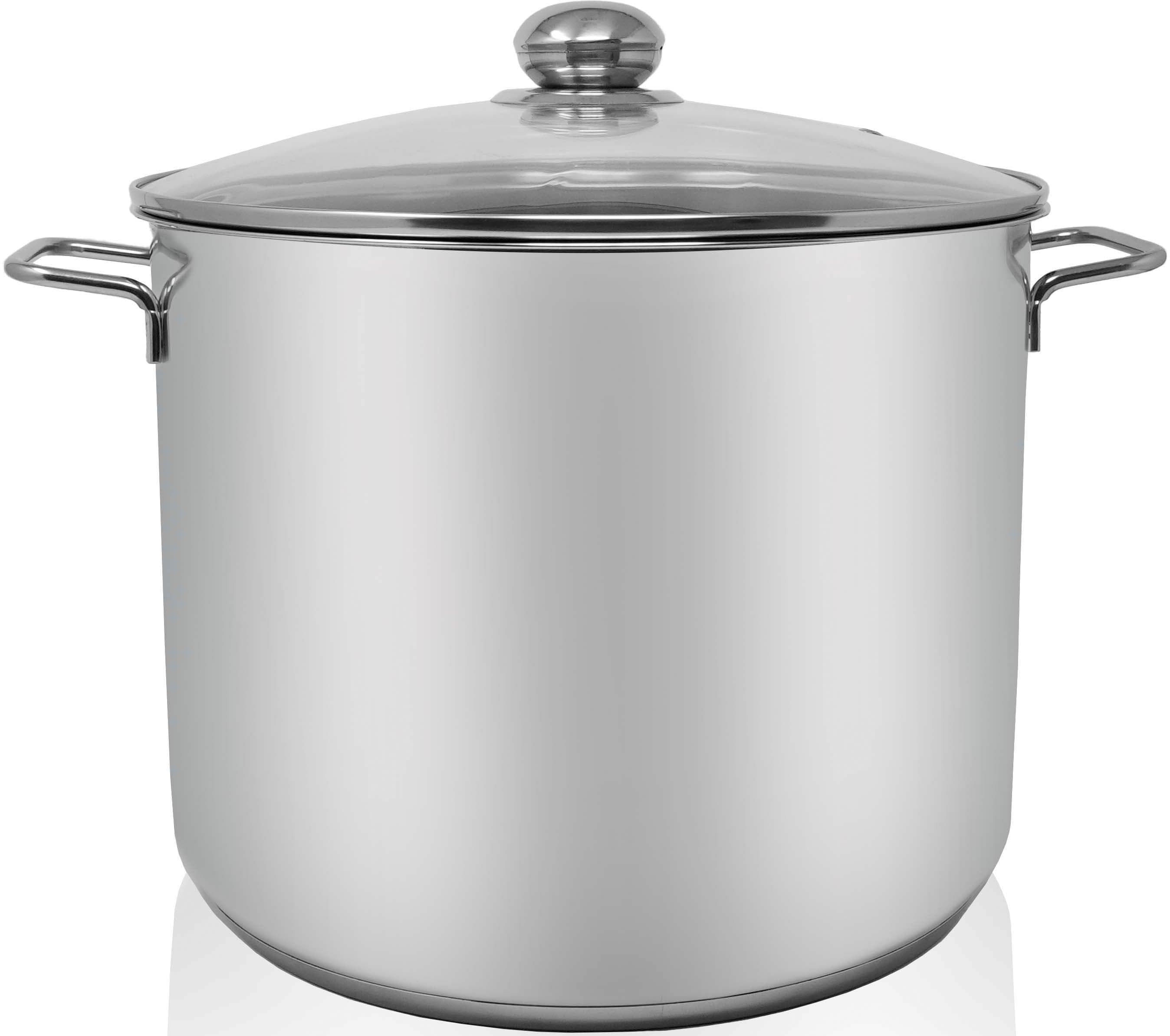 KRÜGER Jumbotopf 17l Edelstahl mit Glasdeckel Induktion