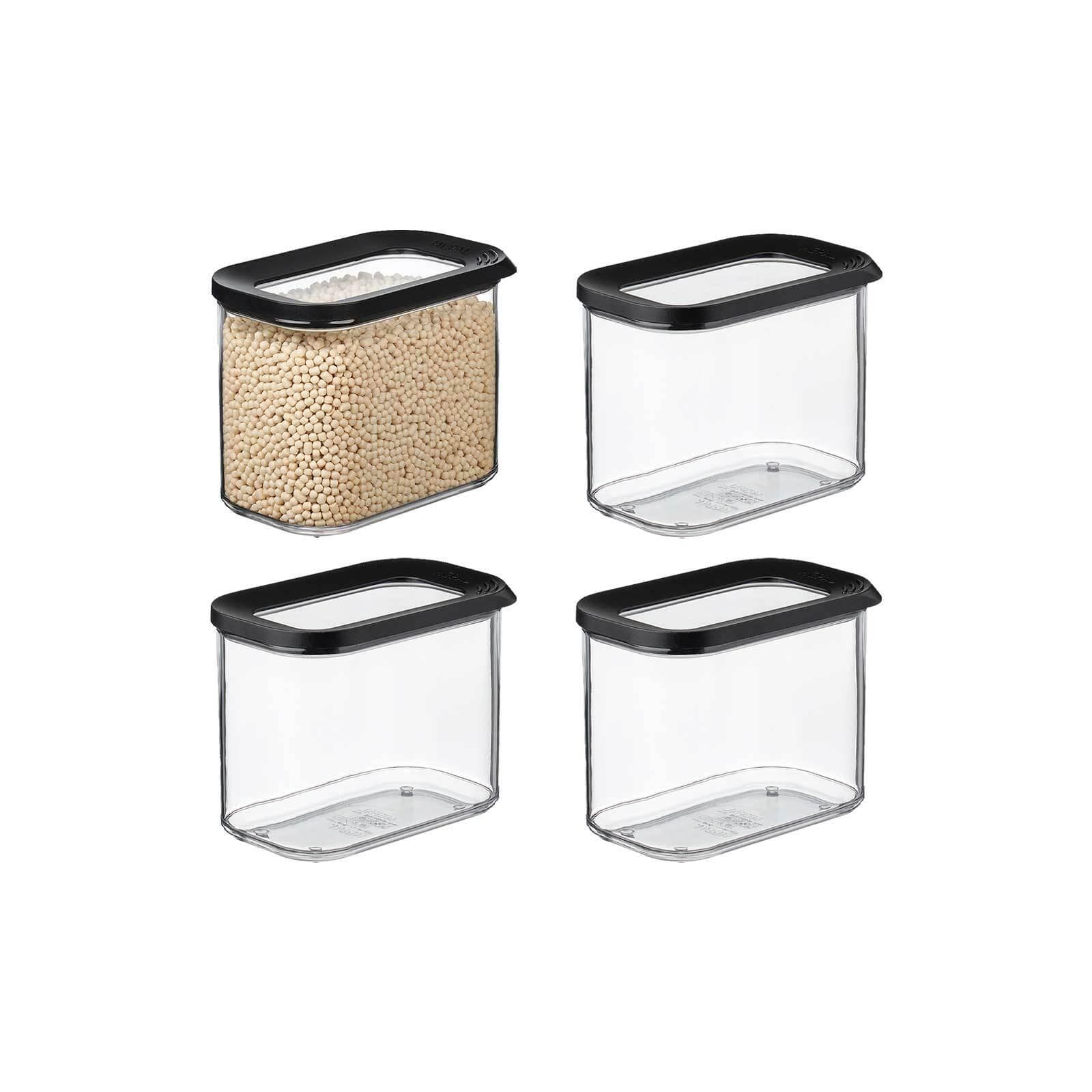 Mepal Vorratsdose Modula 1000 ml 4er Set Schwarz