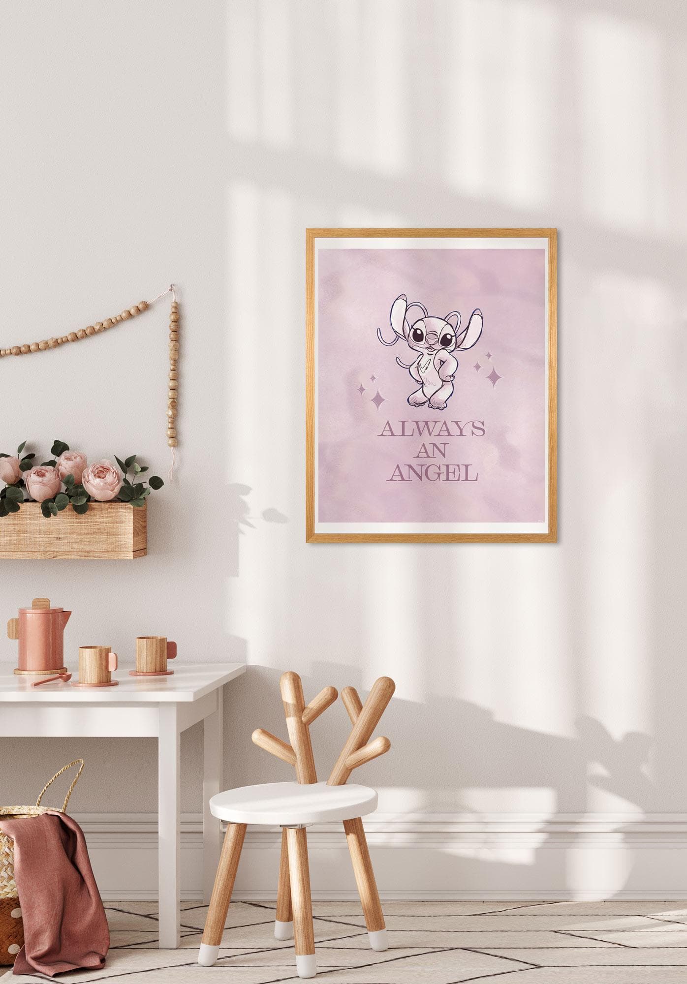KOMAR Wandbild Stitch Angel Rosa Kinderzimmer Deko