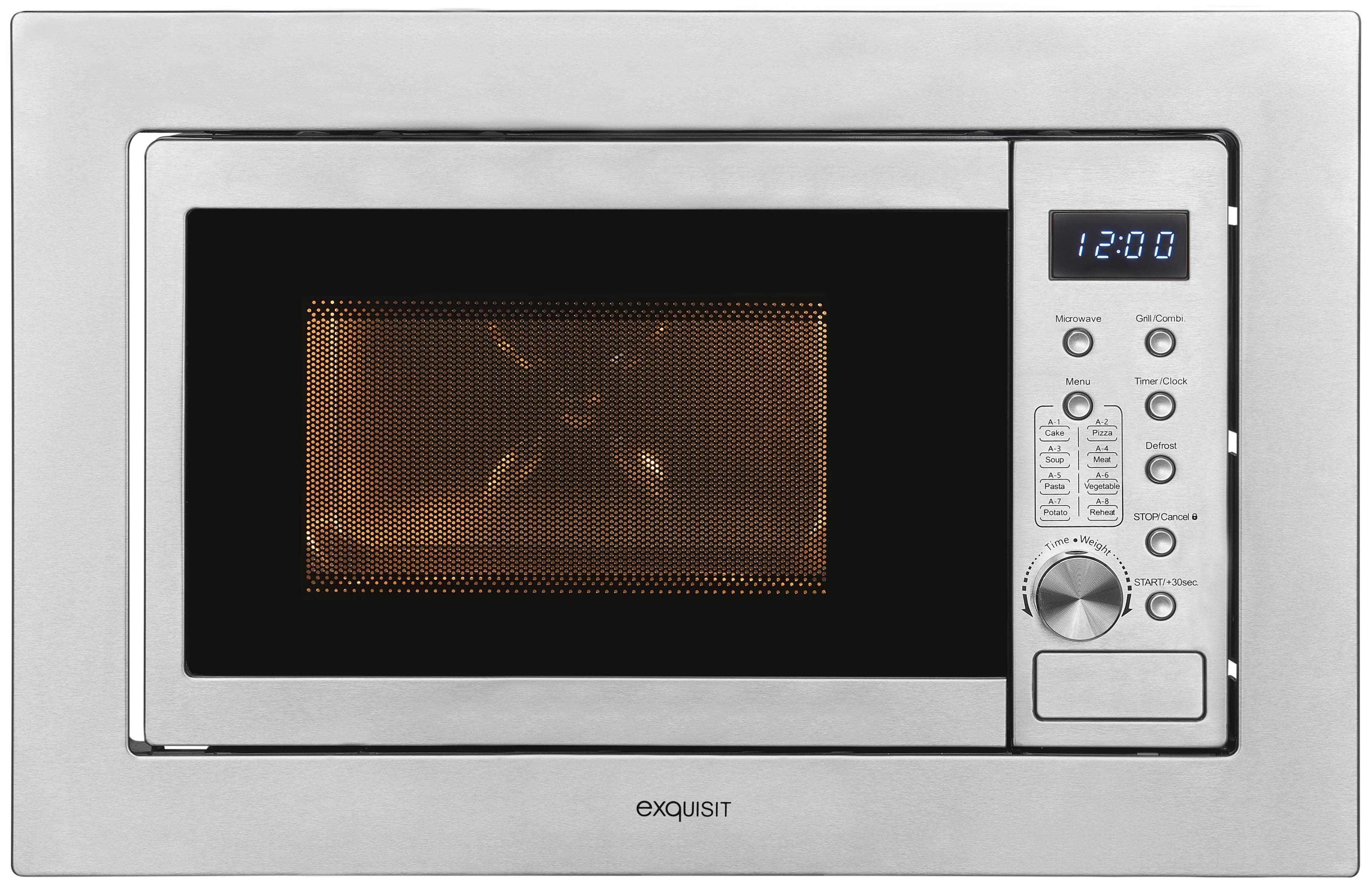 EXQUISIT Einbau-Mikrowelle EMW20 Inox Grill 20L