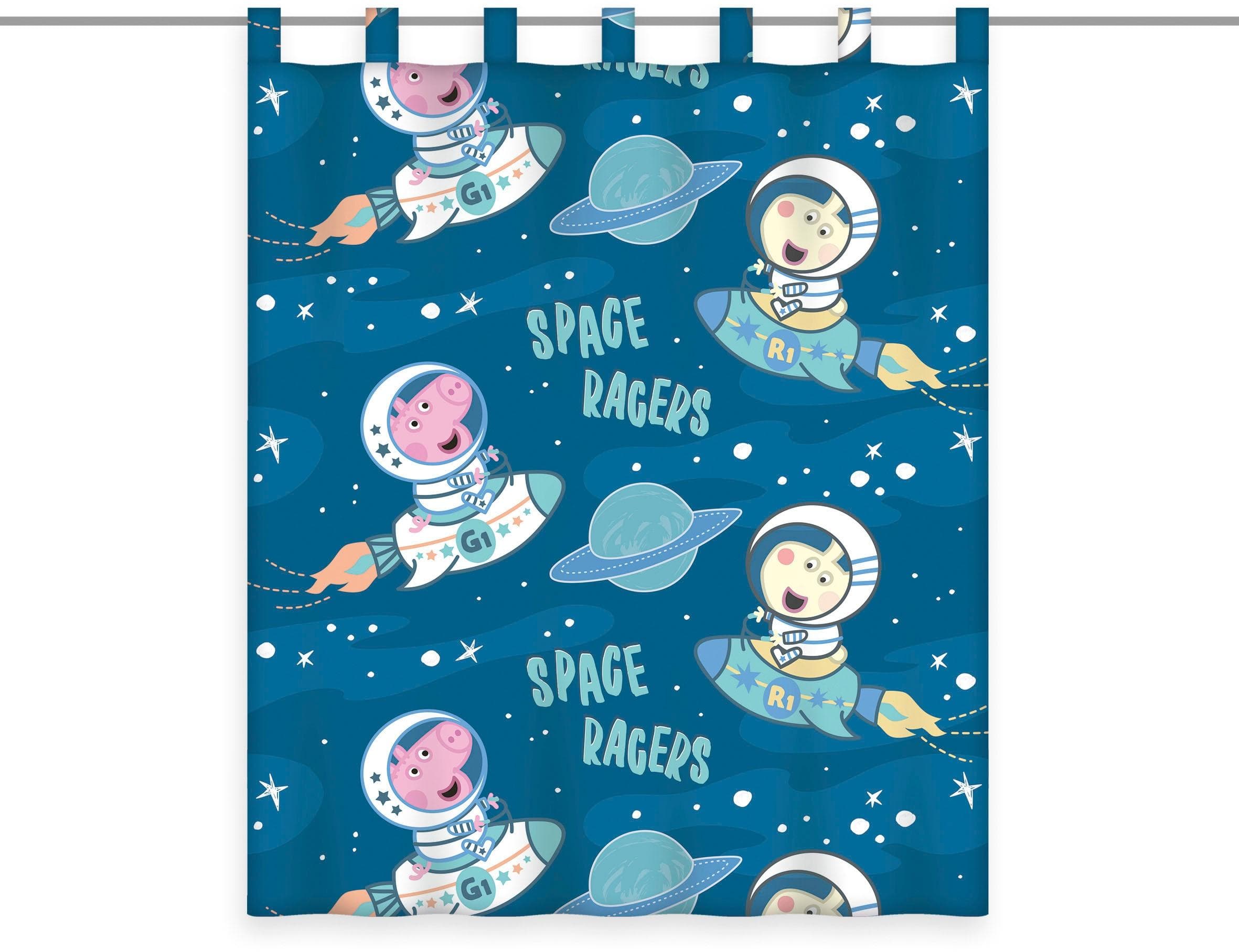 Peppa Pig Glow-in-the-Dark Gardine mit Schlaufen - Blickdicht & Waschbar