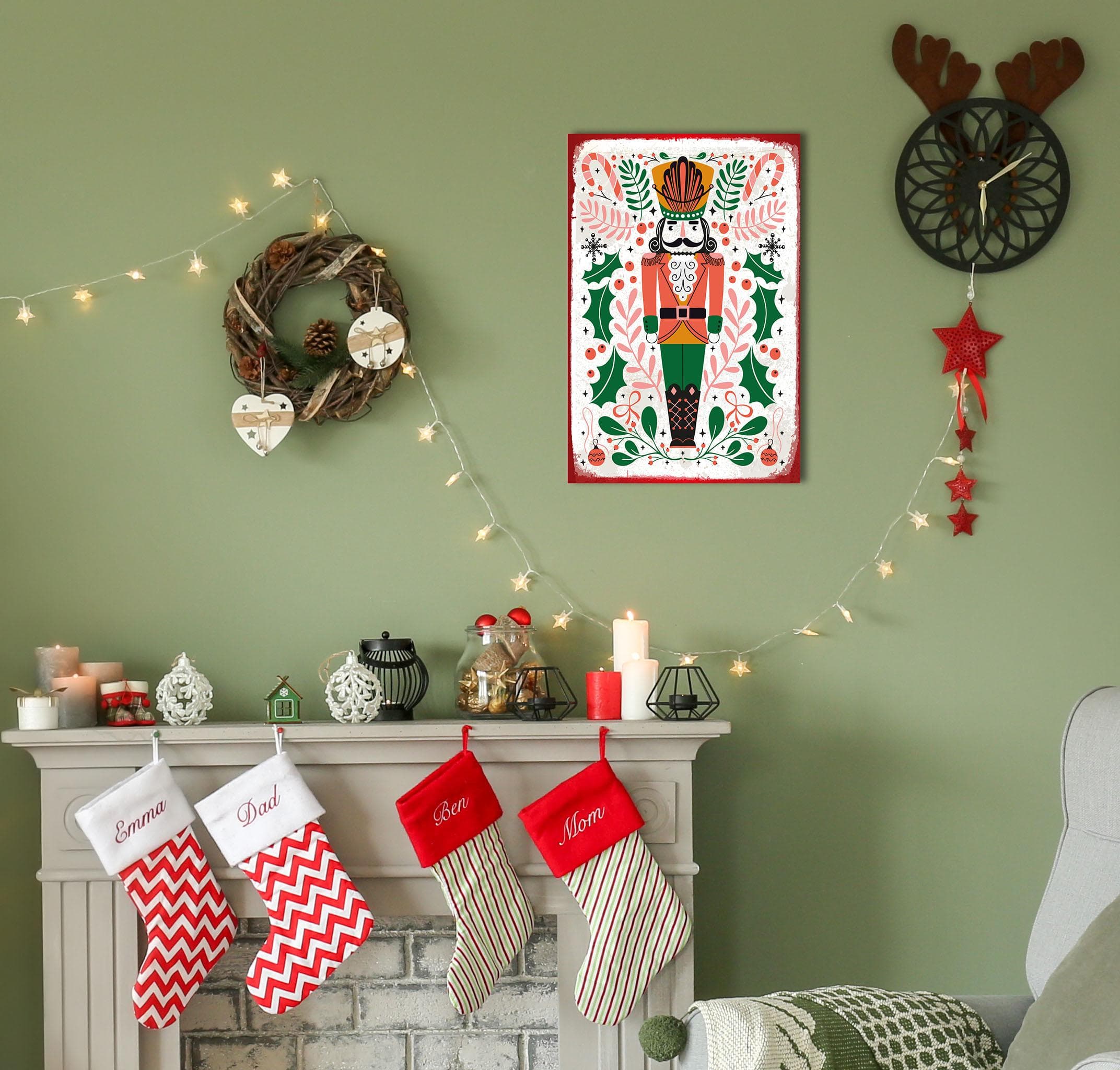 QUEENCE Metallbild Nutcracker bunt Weihnachten 20x30 cm