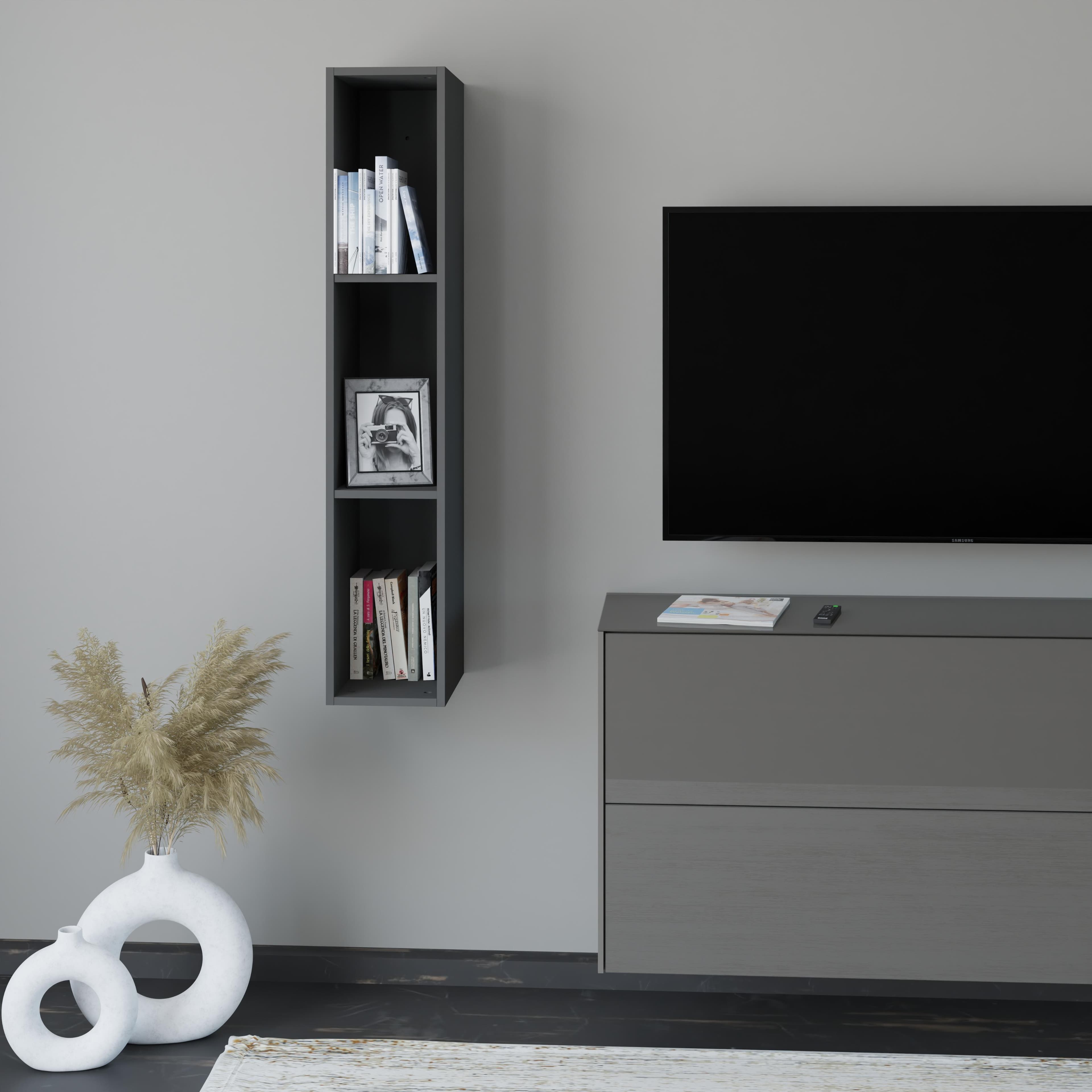 Wandregal Reno Graphit Schwarz Set one by Musterring