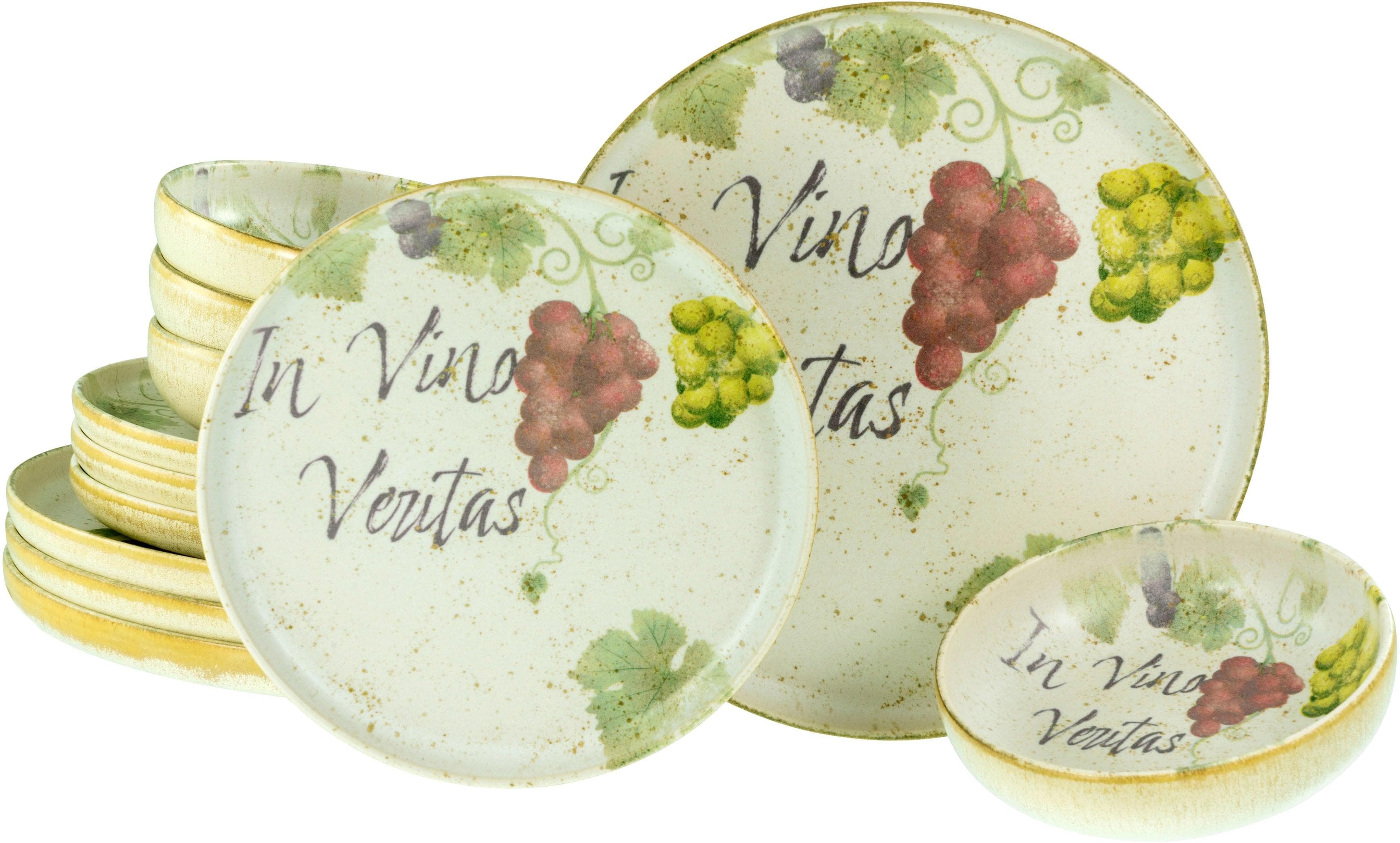 CREATABLE Teller-Set Uno 12-tlg Weintrauben Vintage