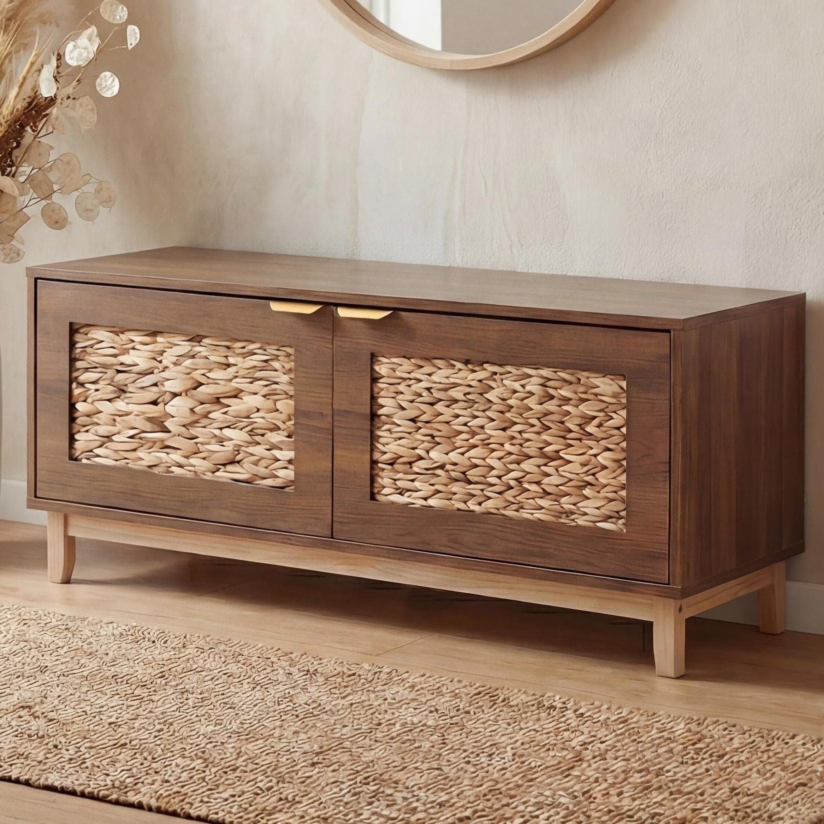 MCW Sitzbank mit Schuhregal Garderobenbank braun