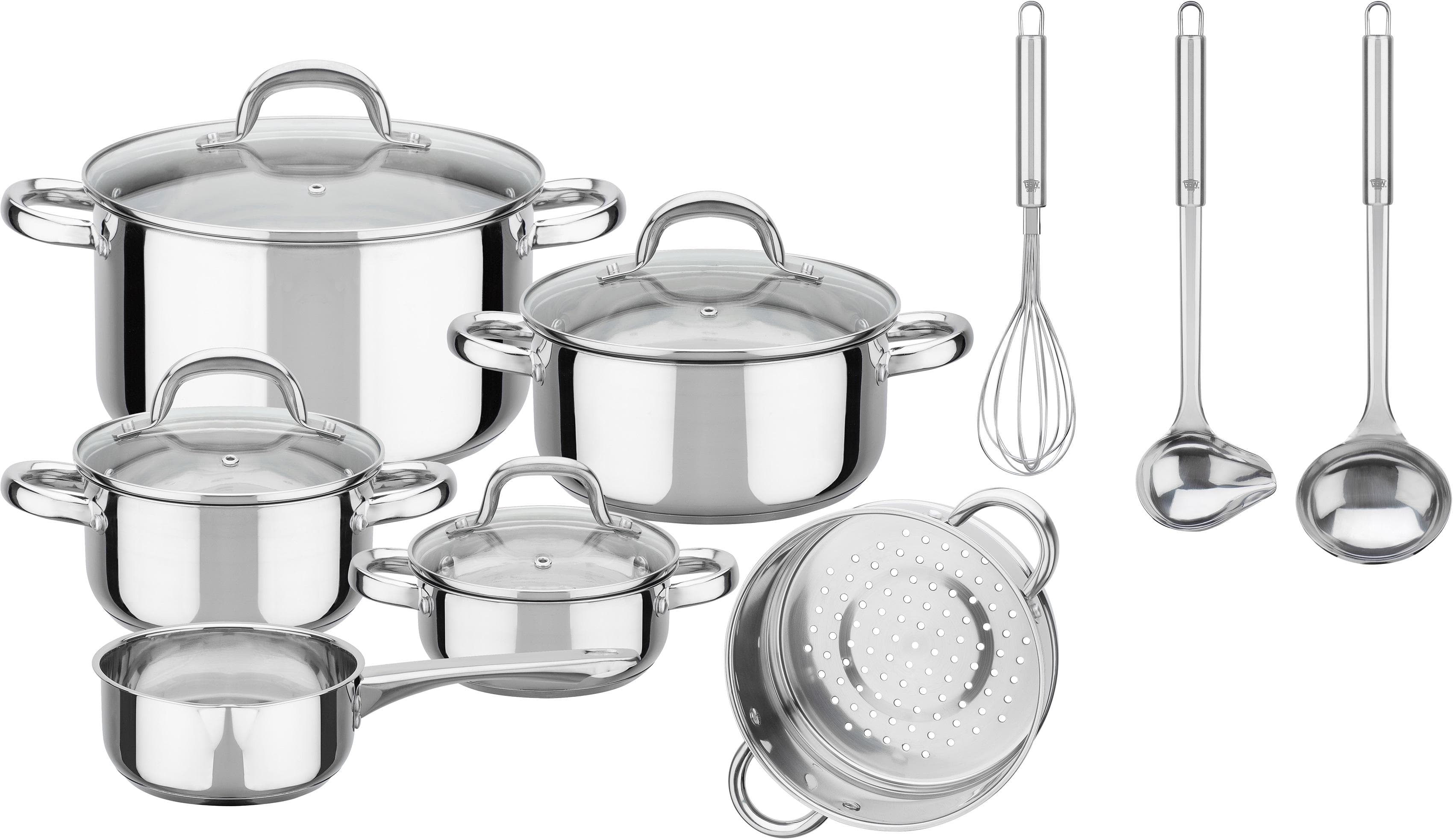 GSW Montreal Topf-Set Edelstahl Silber Induktion 5-tlg.