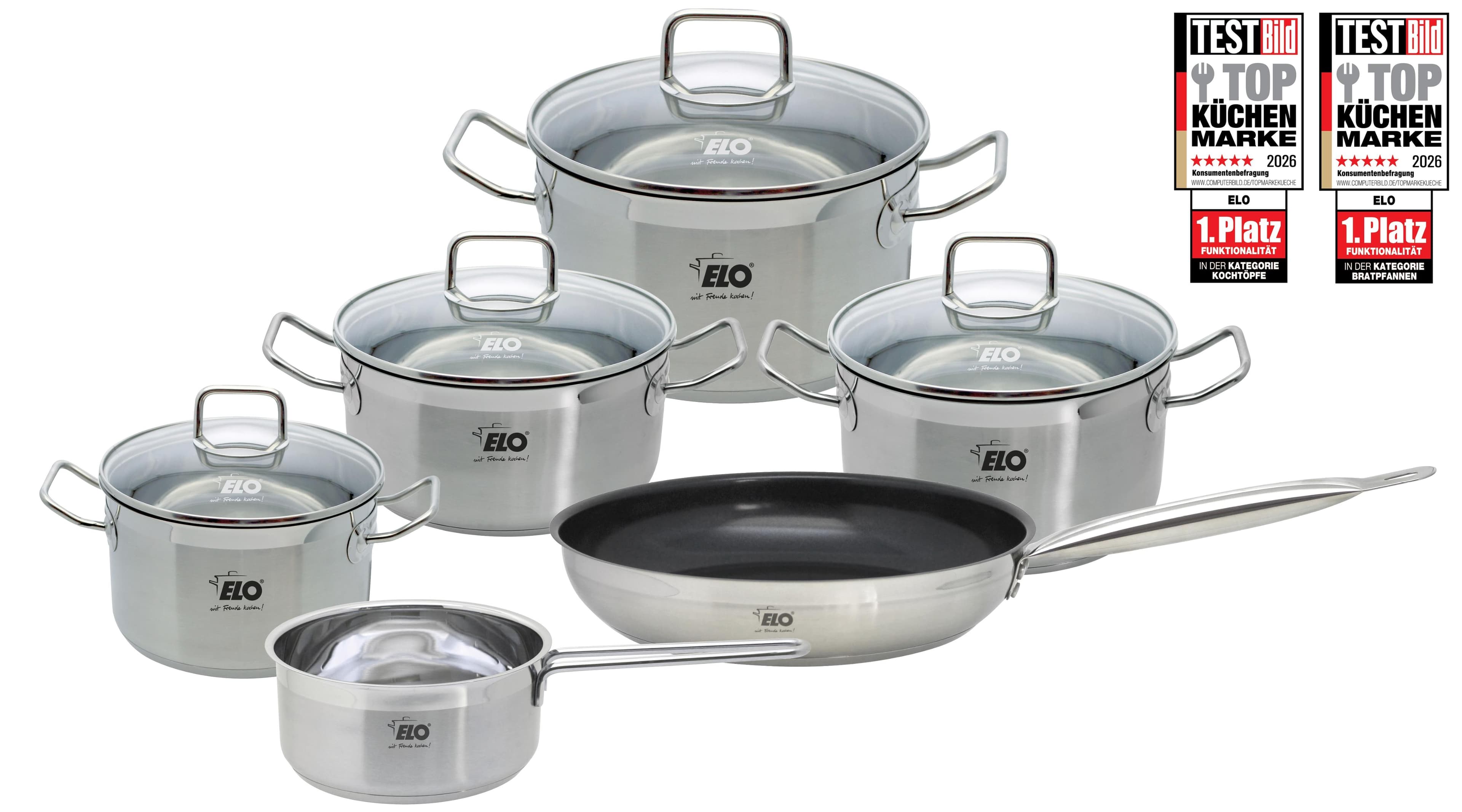 ELO BASIC Topf-Set 6-teilig silber Profi Duo Therm