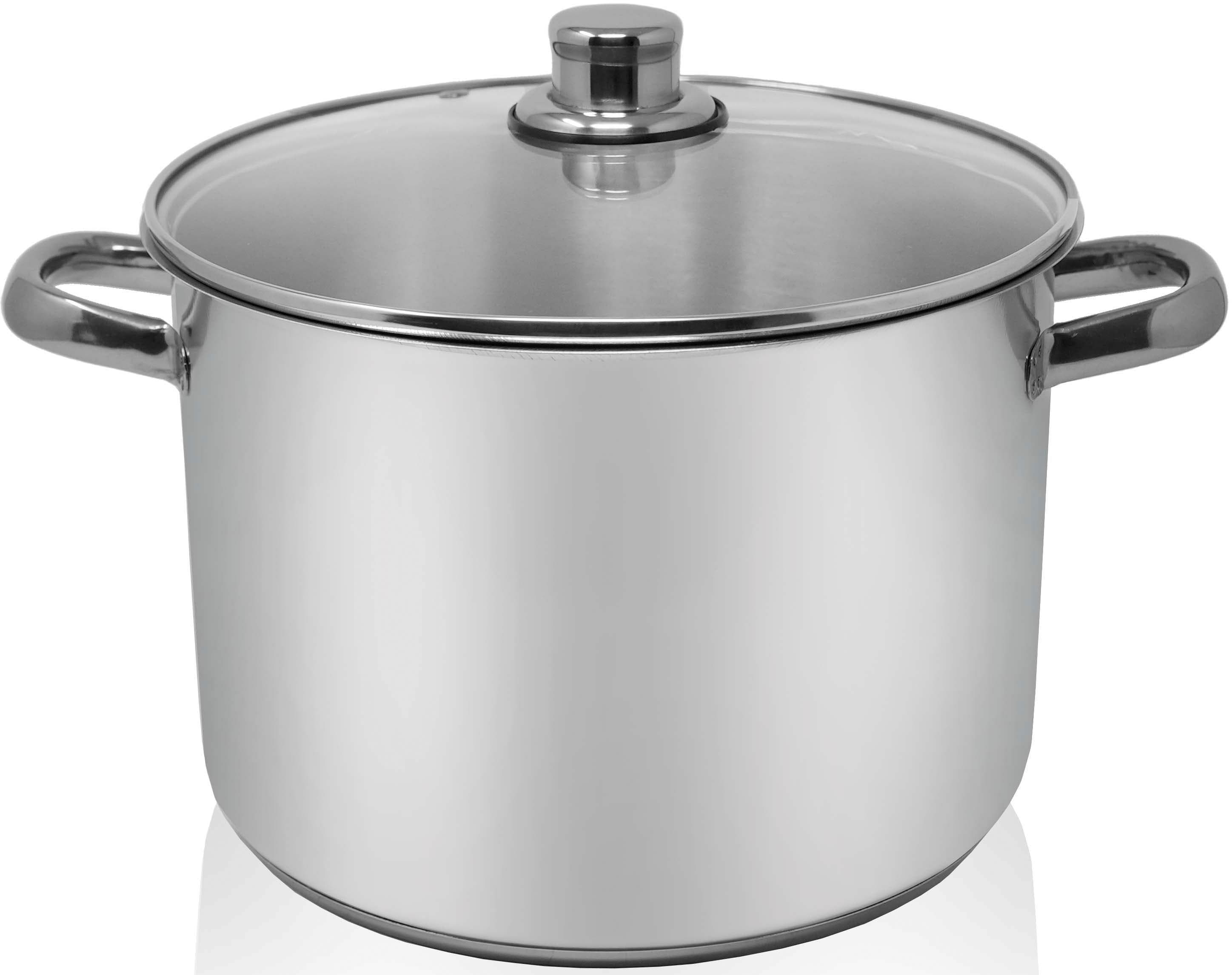 KRÜGER Allzwecktopf 12 l Edelstahl mit Glasdeckel