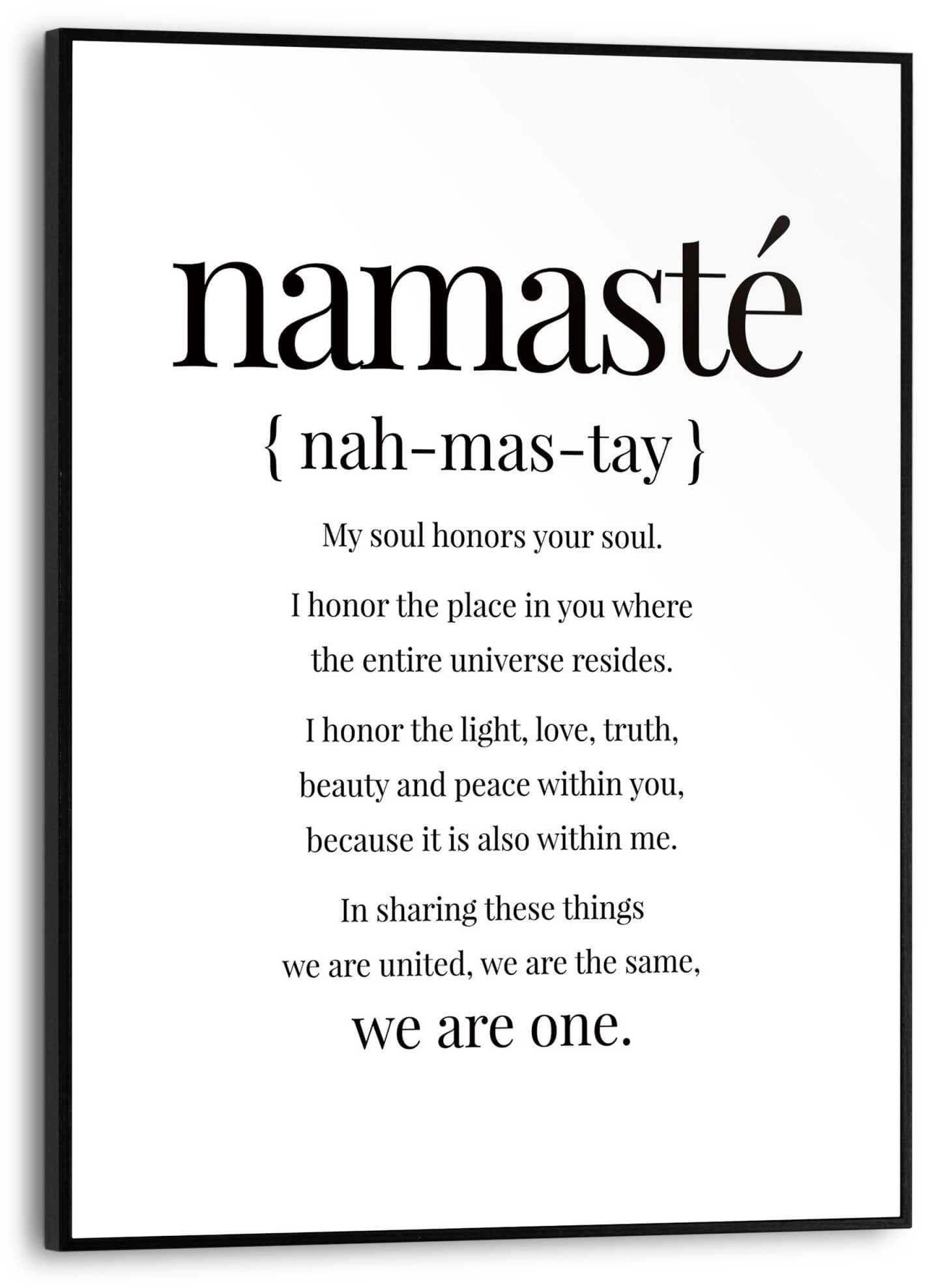 Poster REINDERS Namasté Schwarz Weiß MDF Wanddekoration