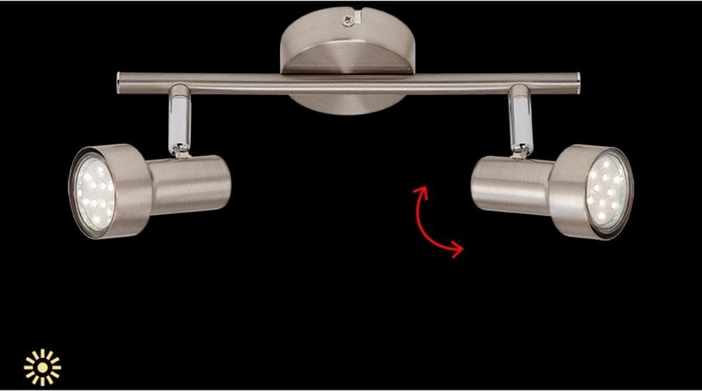 BRILONER LED Deckenleuchte SUB 2-flammig weiß matt-nickel