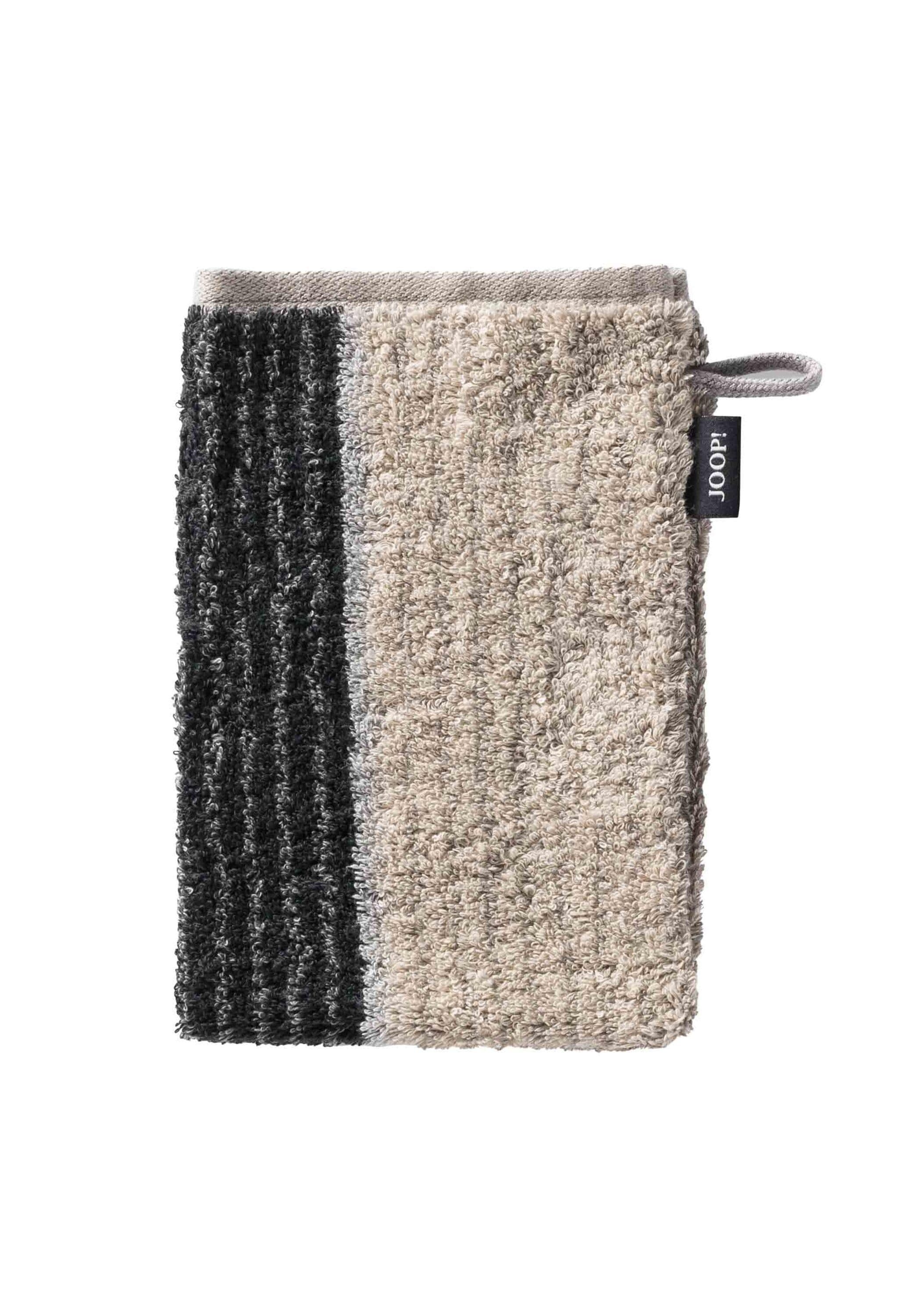 JOOP! Signature Waschlappen Waschhandschuh - Flauschig & Streifenmuster