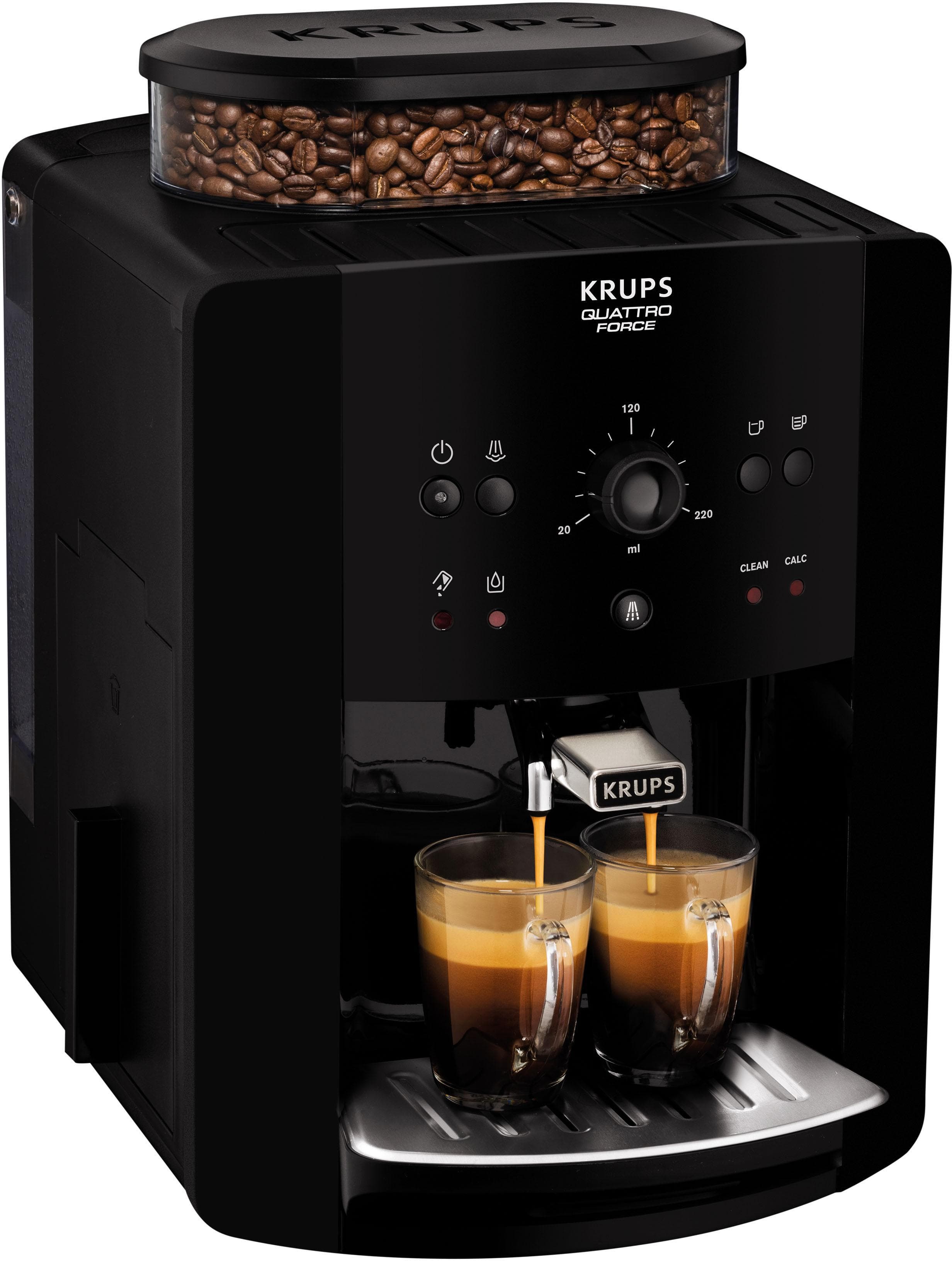 KRUPS Kaffeevollautomat EA8110 Arabica Quattro Force Schwarz