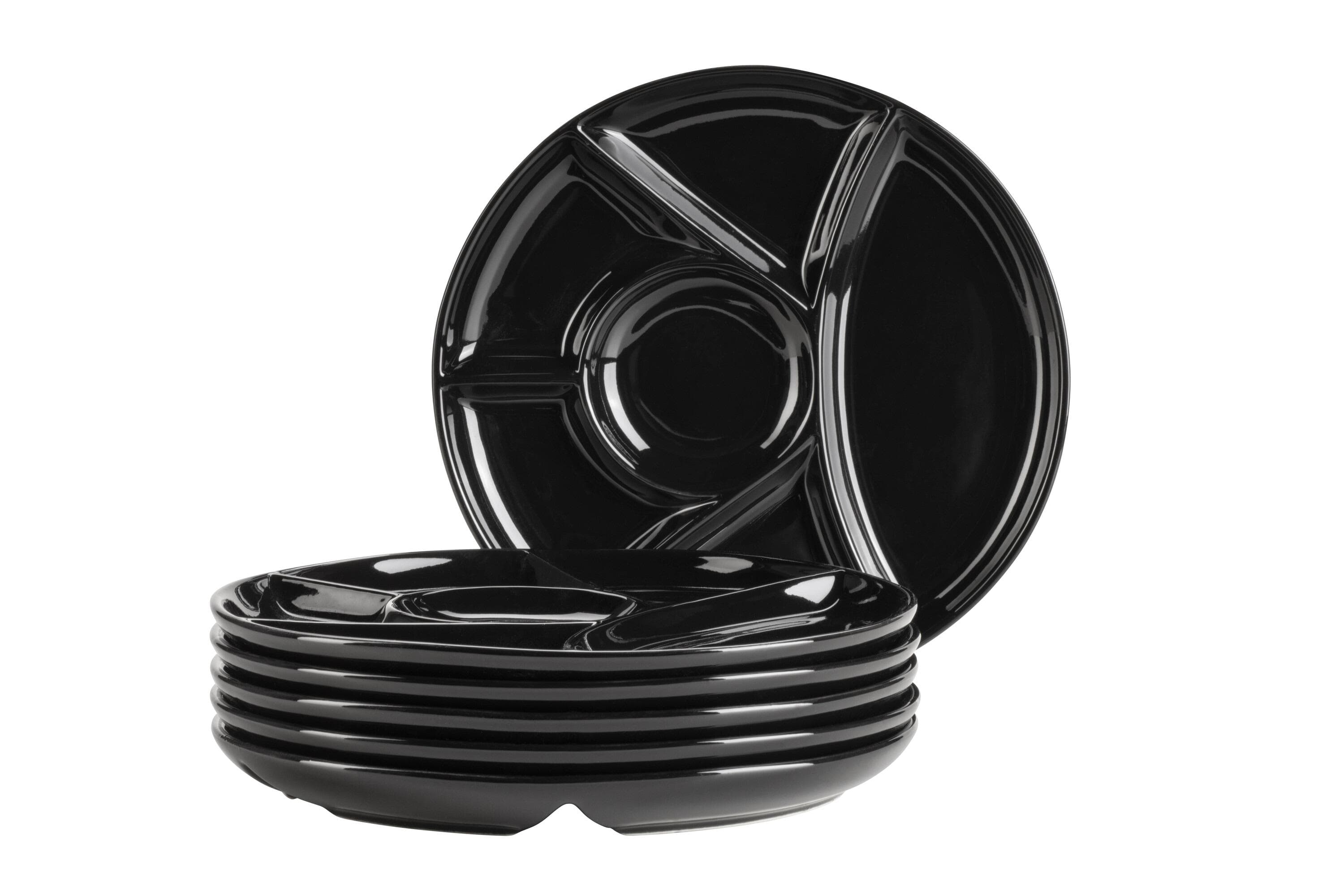 Mäser Fondueteller Set Porzellan Schwarz