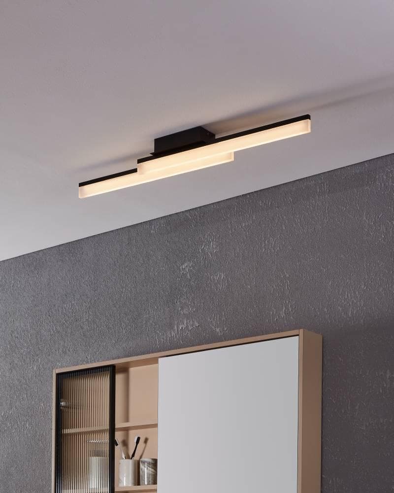 EGLO Wandleuchte PALMITAL schwarz LED Badlampe