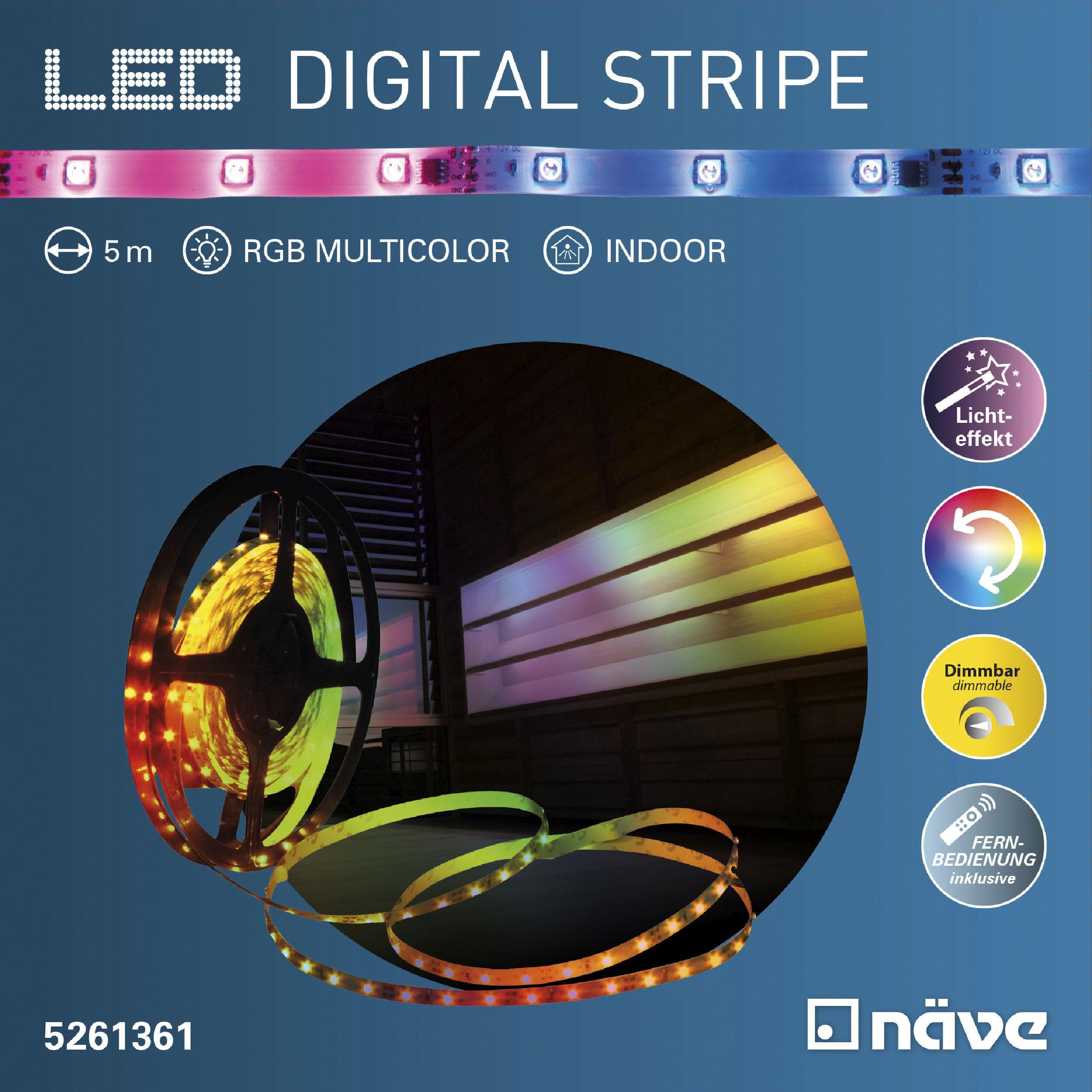 Näve LED-Streifen Stripe RGB Fernbedienung Dimmbar Indoor