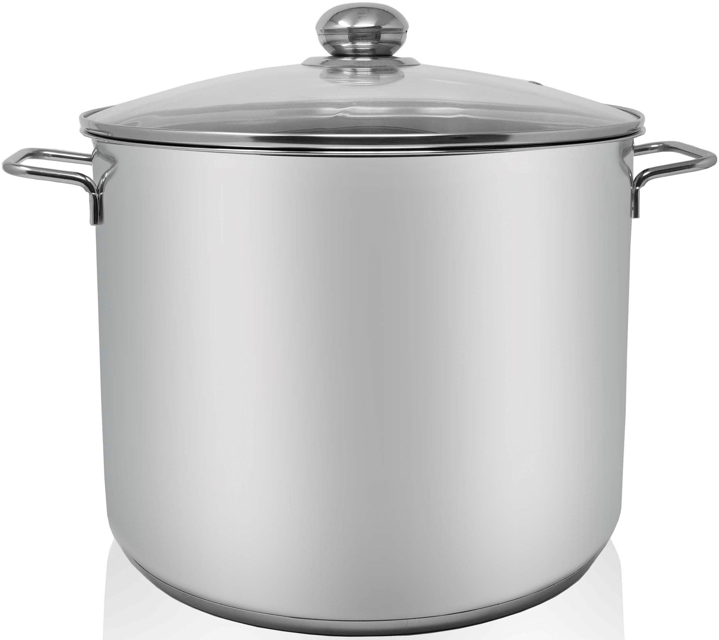 KRÜGER Kochtopf Silber Edelstahl 14L Induktion