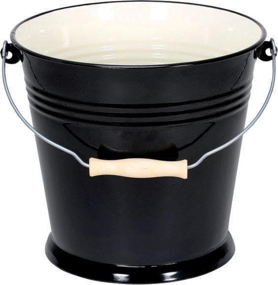 Putzeimer KRÜGER Triest Emaille 10L Schwarz/Weiß