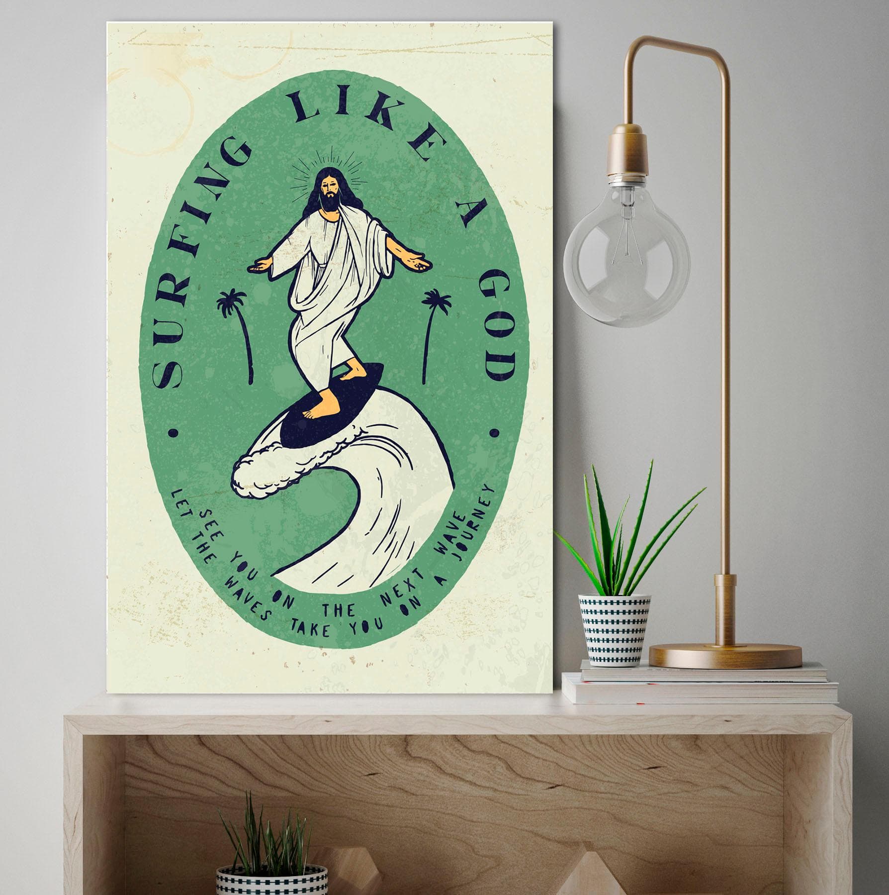 queence Metallbild Surf God Stahlschilder